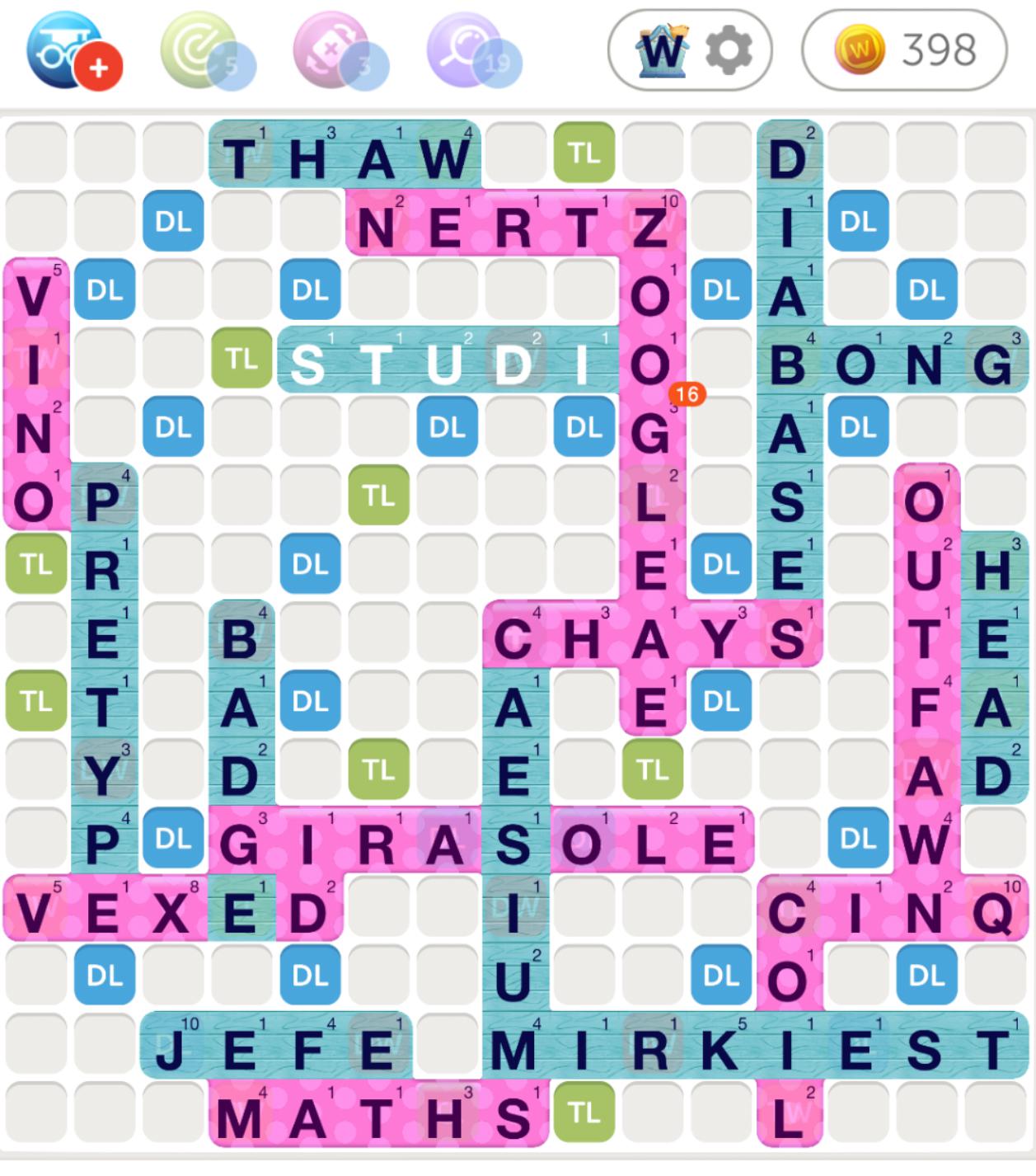 The rare game where all the triple word and double word scores are used