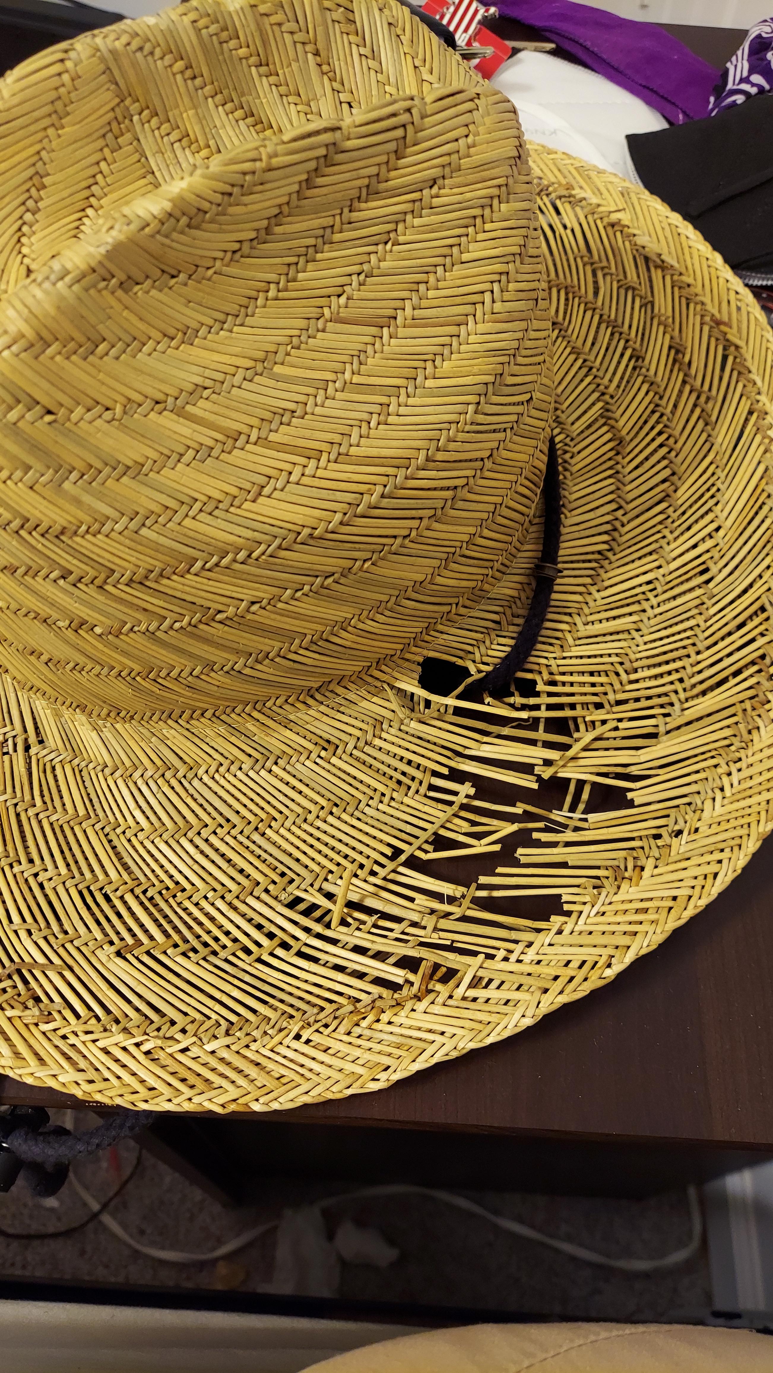 Straw hat on life support. Any ideas for repair? : r/hats