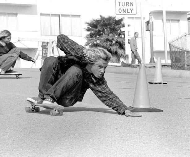 ZBoy Jay Adams skates down Bicknell Hill in Santa Monica, California