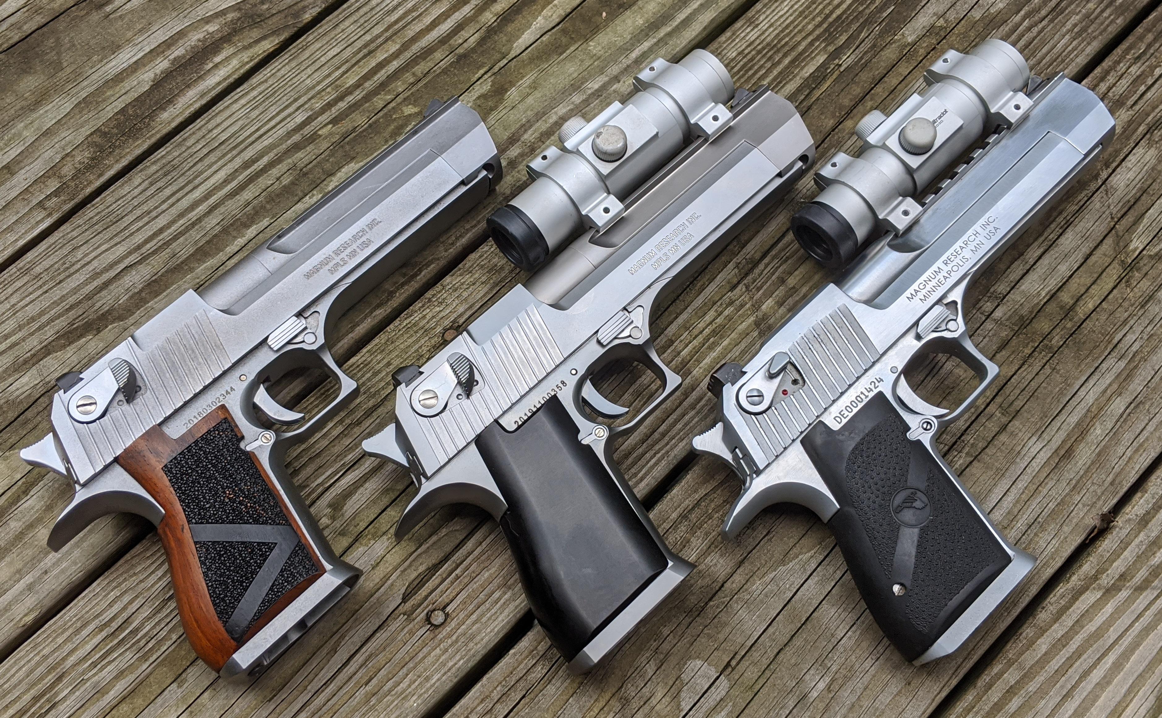 Silver vs Chrome WE Desert Eagles, plus an actual stainless Desert