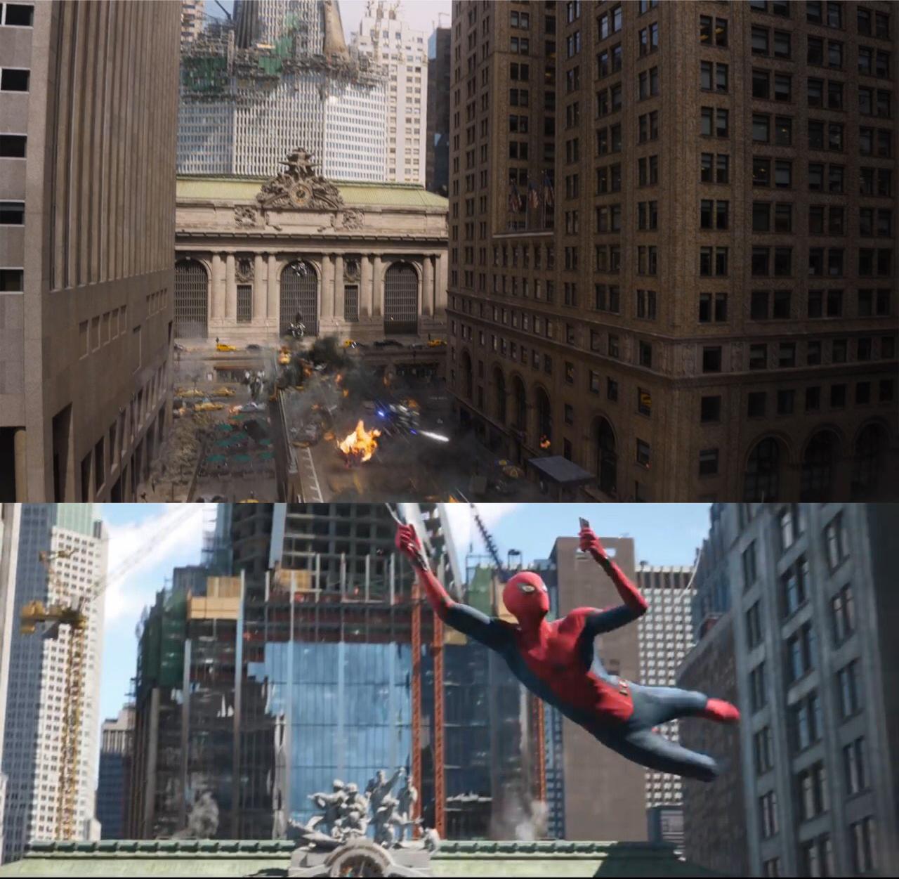 Stark Tower in Avengers 1 vs Far From Home marvelstudios