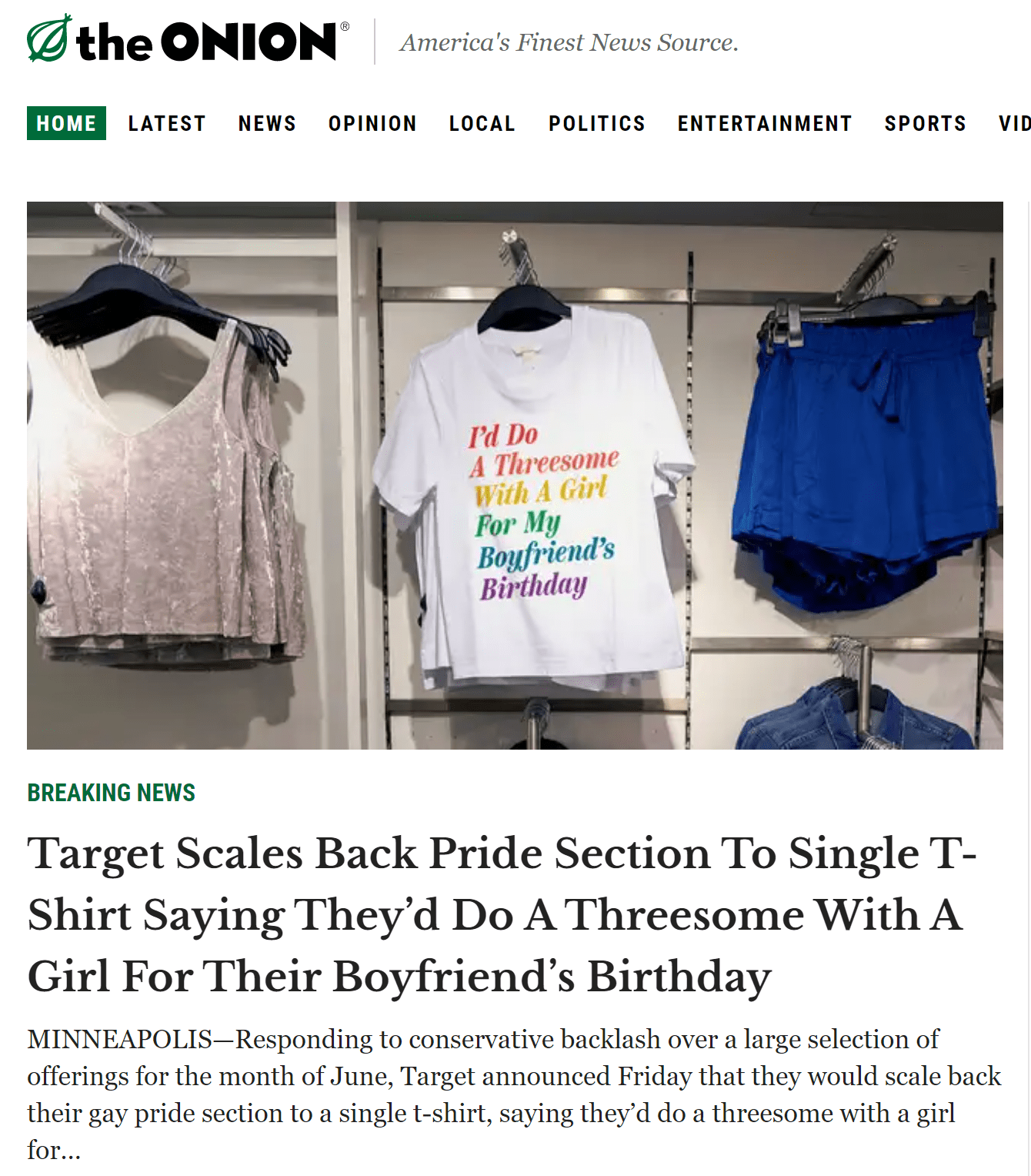 Target Scales Back Pride Section To Single TShirt Saying They’d Do A
