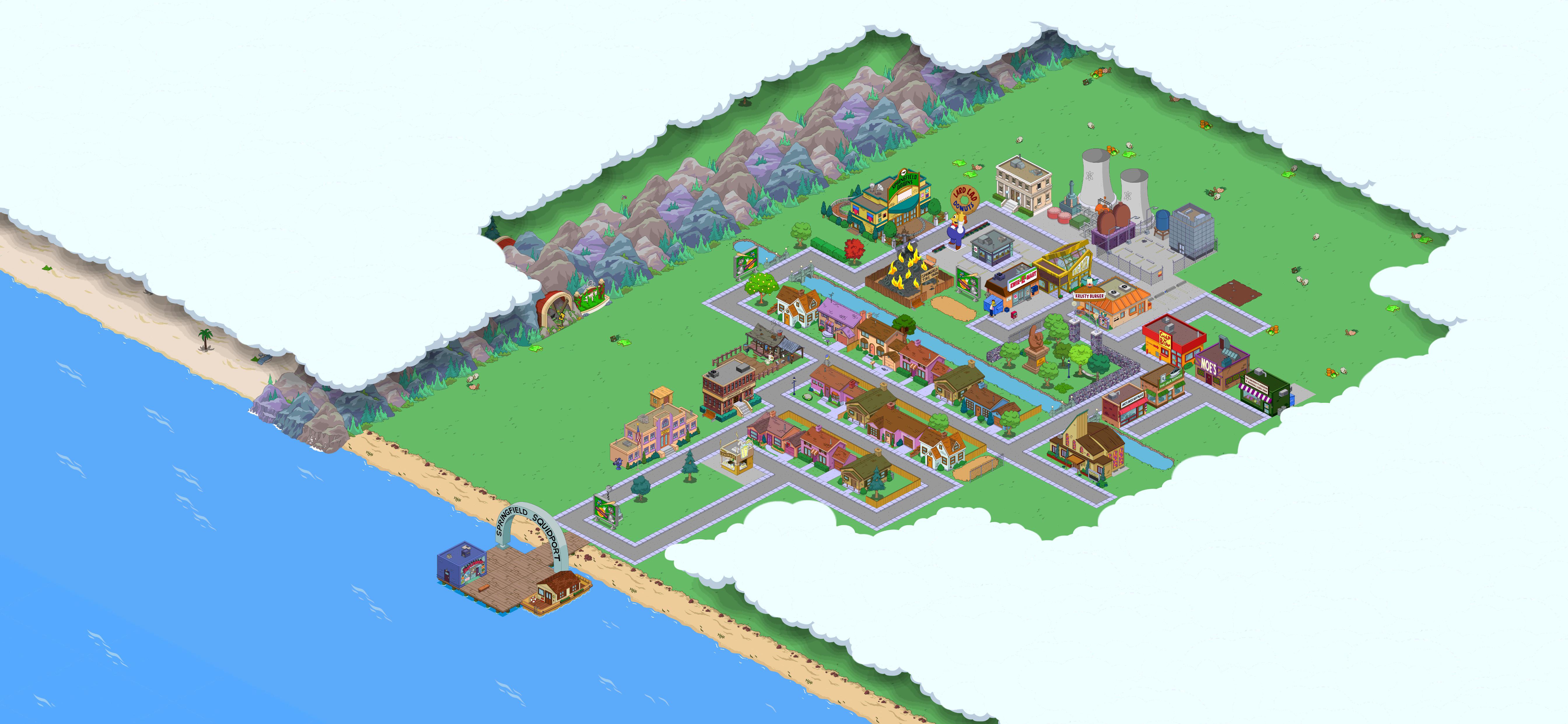 Simpsons Tapped Out Map