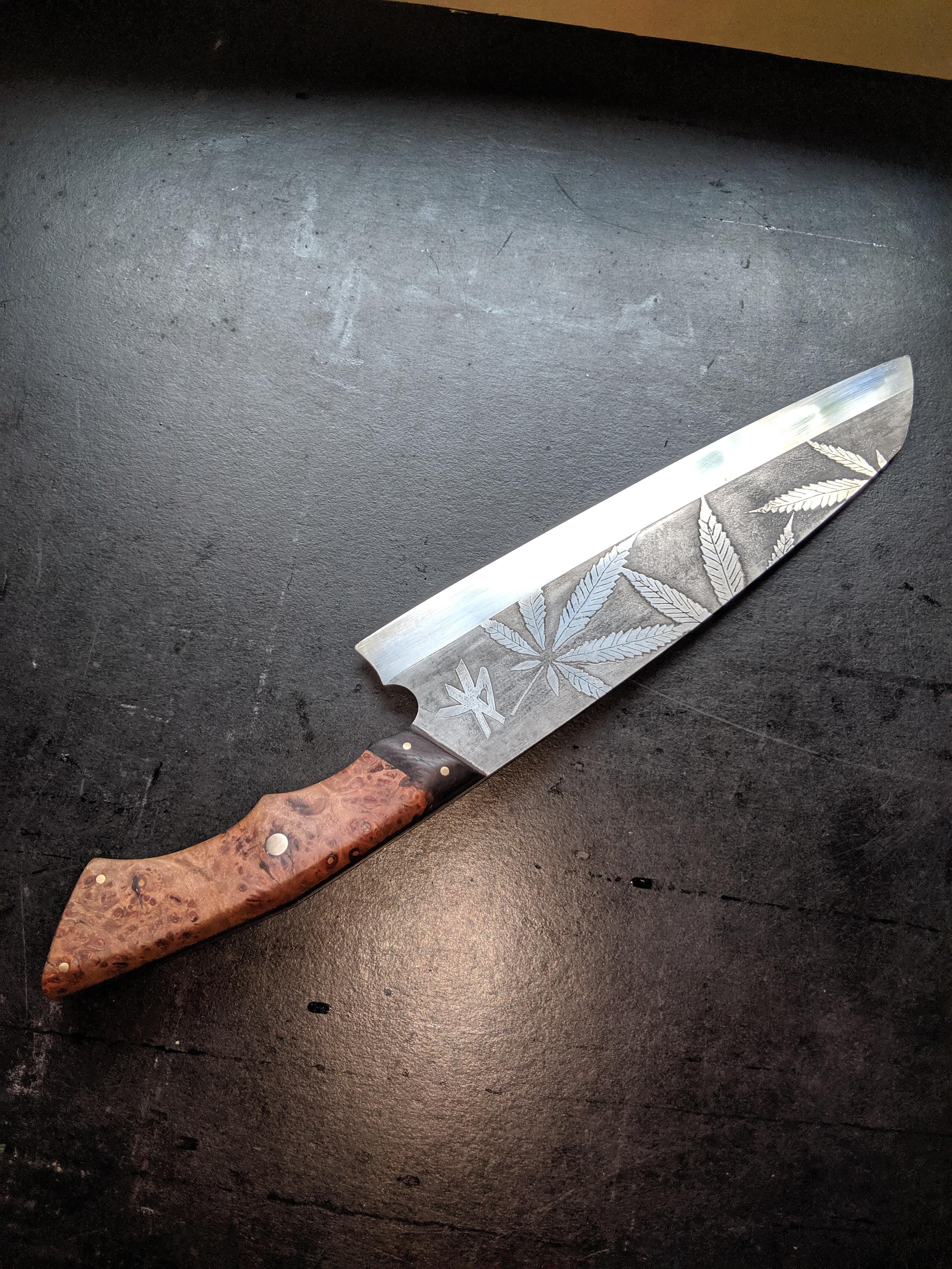 When your lead prep hand is also a knife maker. Made me one happy chef today! r/chefknives