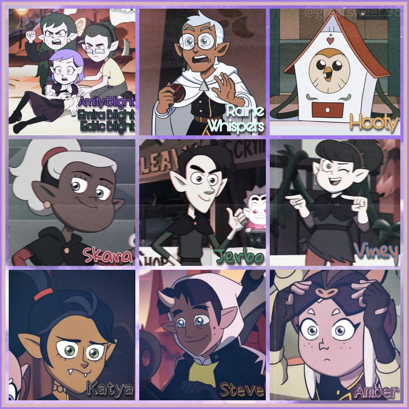 Owl House characters w/ 5letter names Who's your favorite? r