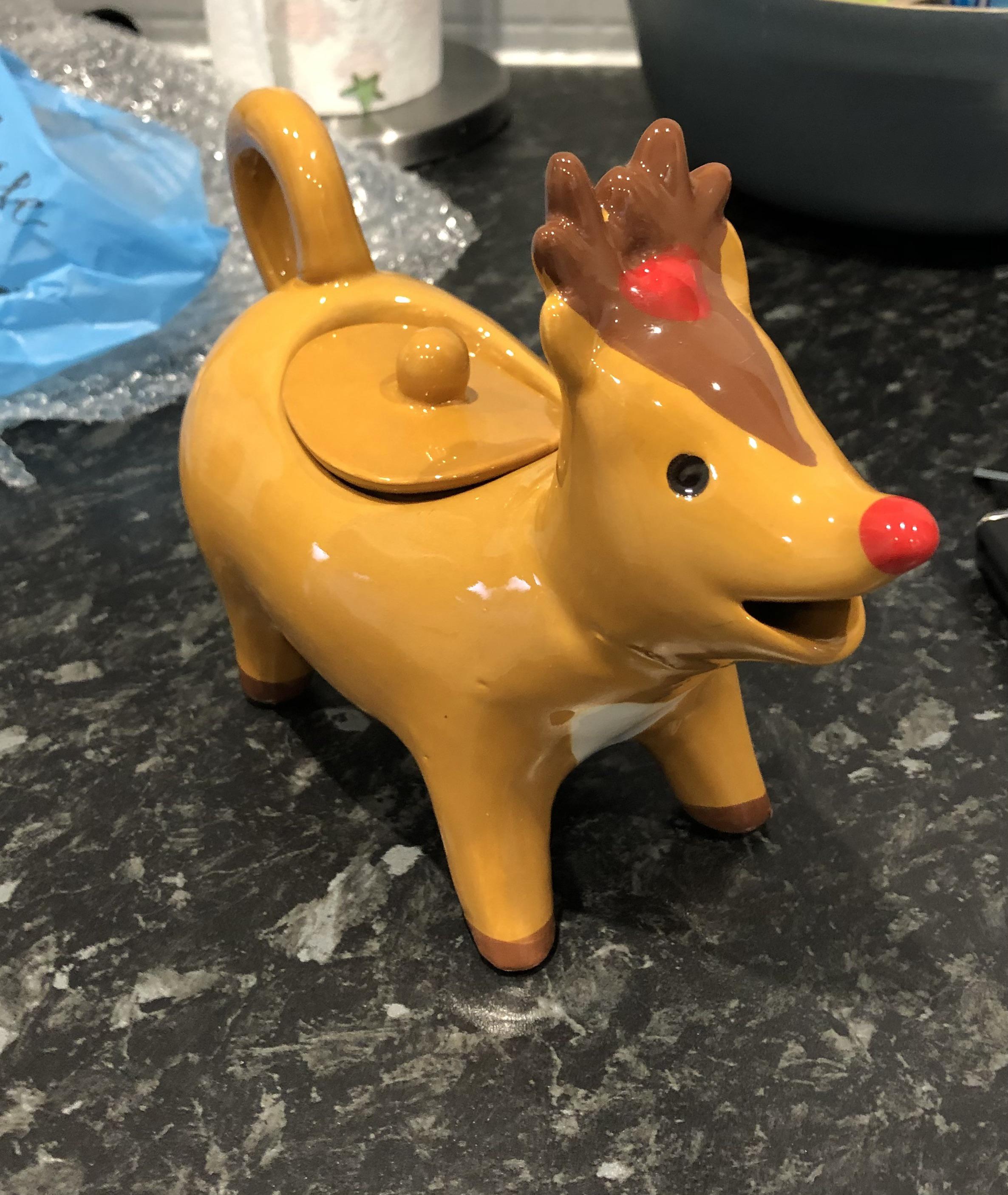 Bought this reindeer gravy boat to take round my Ma’s every year so