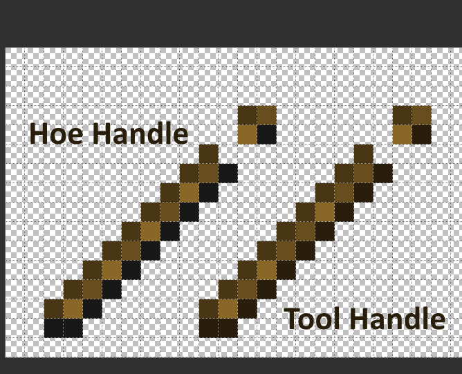 The color of the hoe handle is just slightly off from the color of all