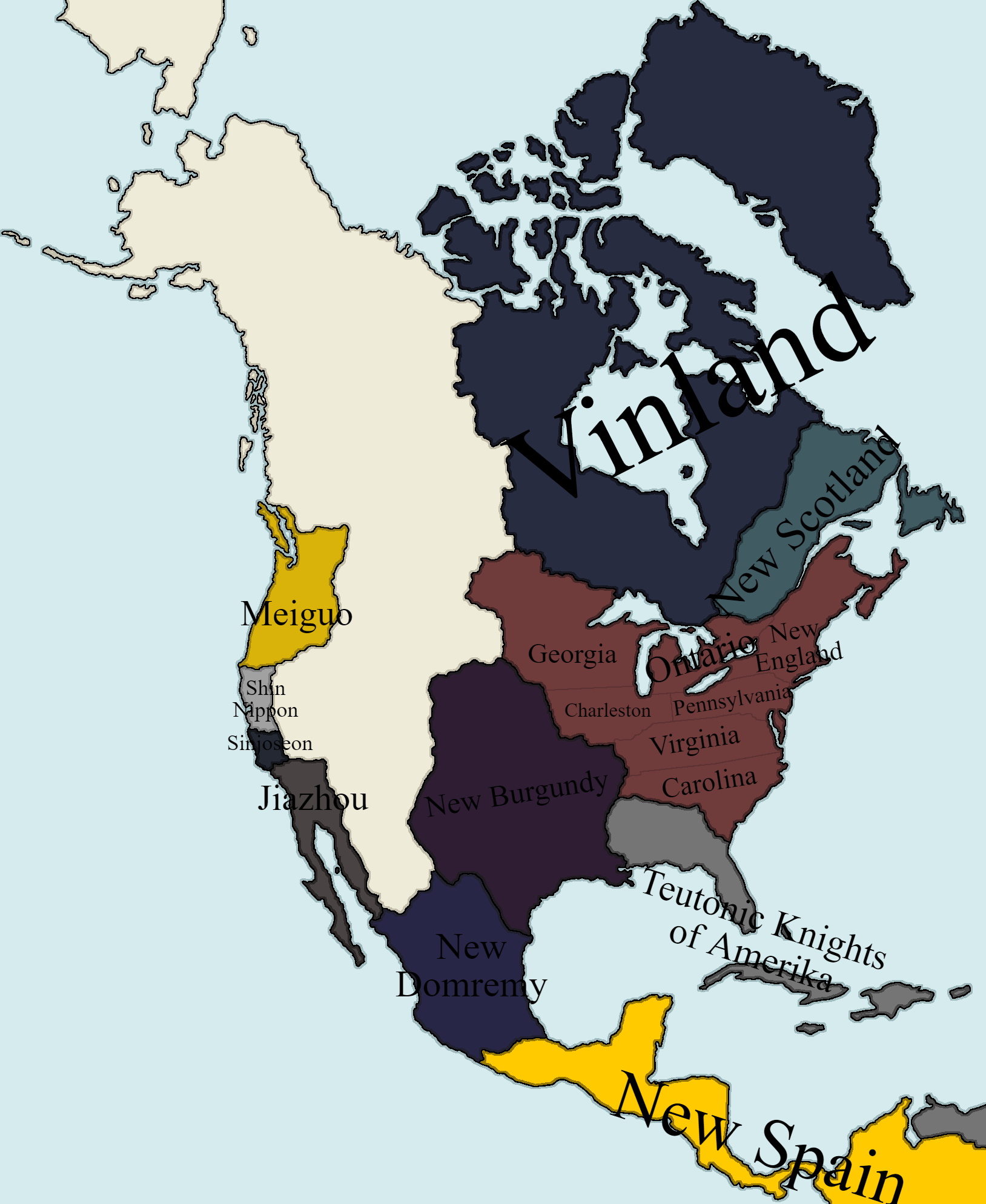 Colonial Map of North America 1750 : r/imaginarymaps
