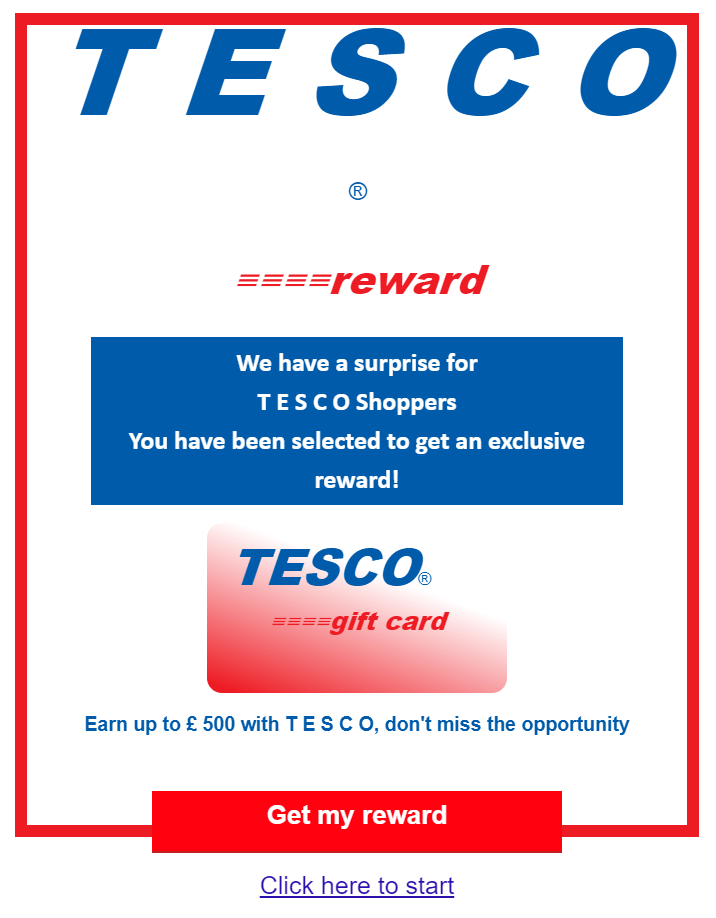 I've just won a £500 Tesco gift card! Unbelievable! I never win