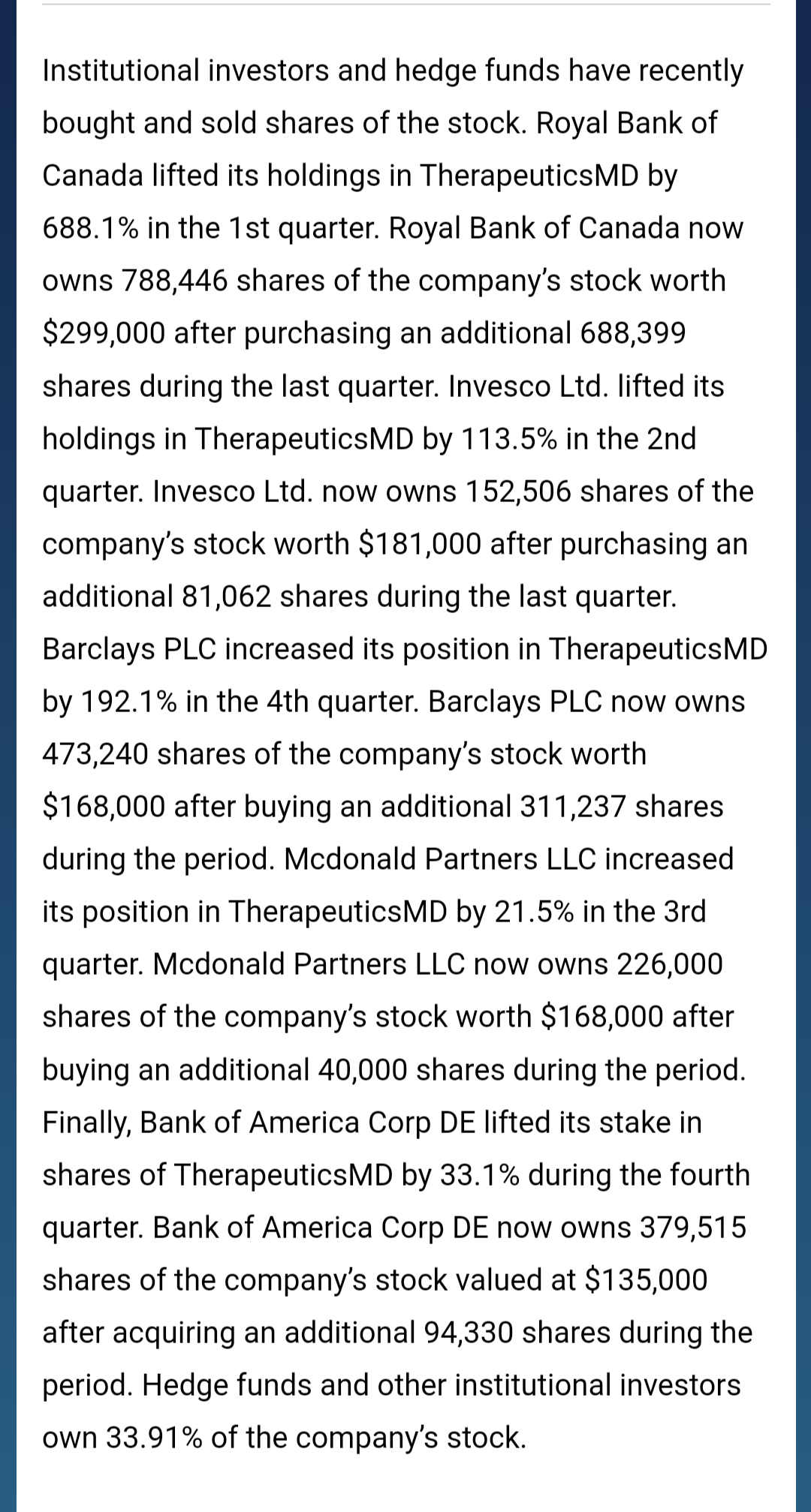 Am I missing something? Banks, Hedge Funds picked up shares but stock