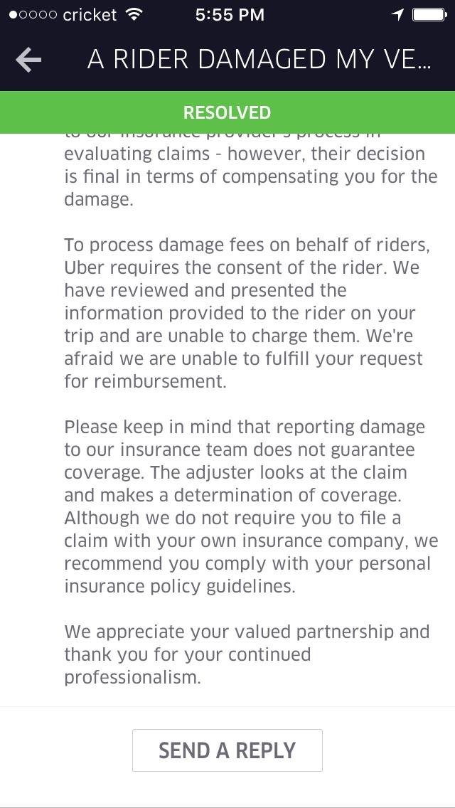 Uber Won't Refund Me Damages To My Car : R/Uberdrivers