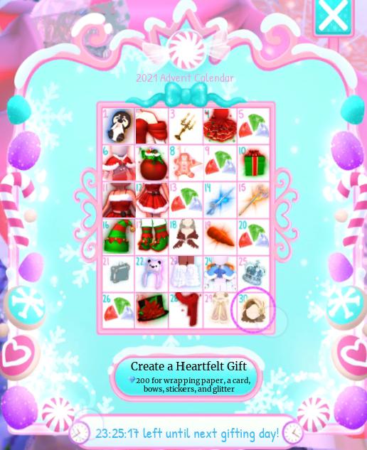 All 2021 Christmas/Advent Calender items r/RoyaleHigh_Roblox