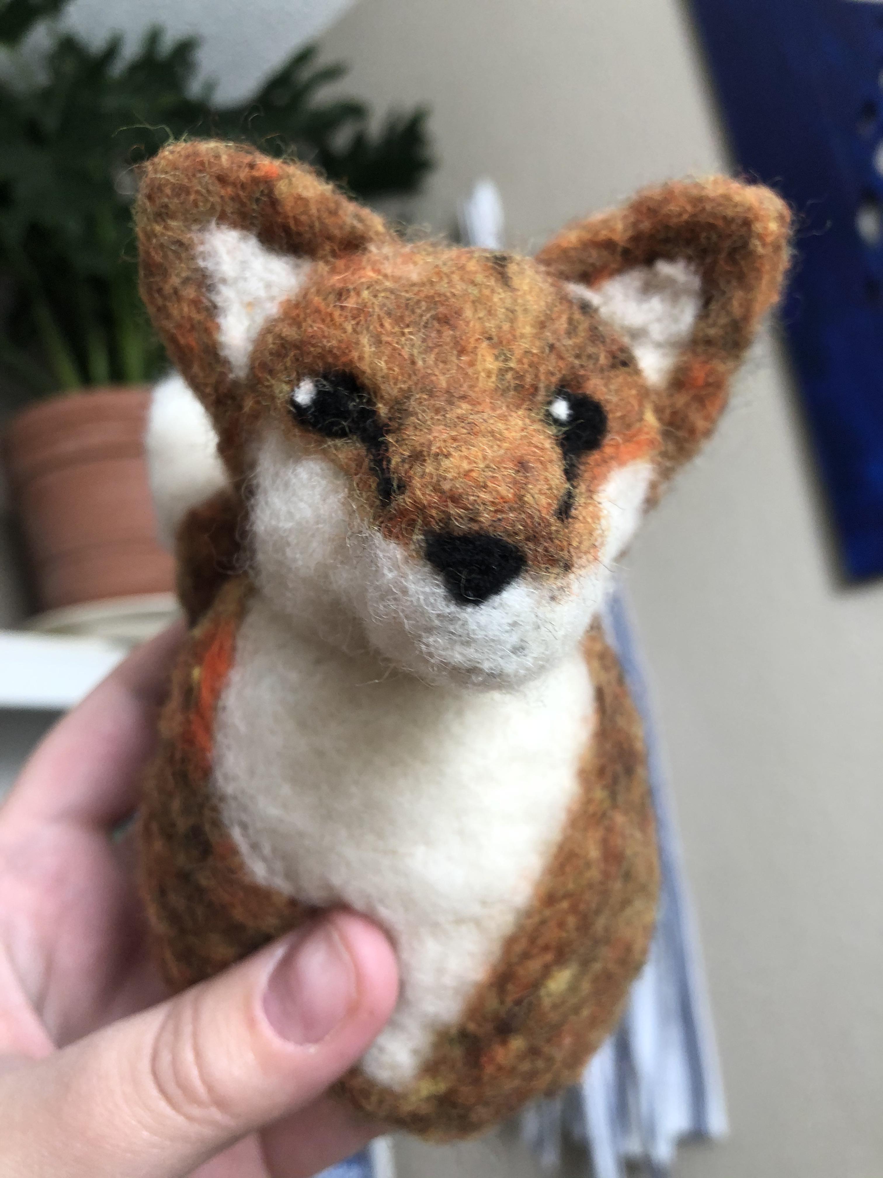 My first ever felt! I made this little foxxo friend with a kit from
