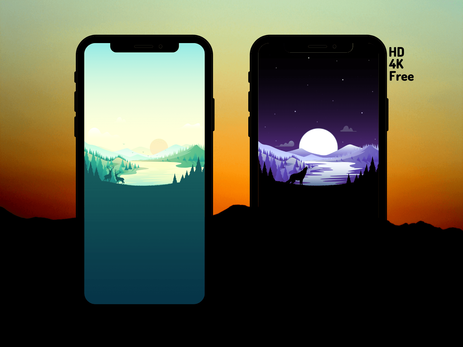 [Wallpaper] Day and Night landscape r/iOSthemes