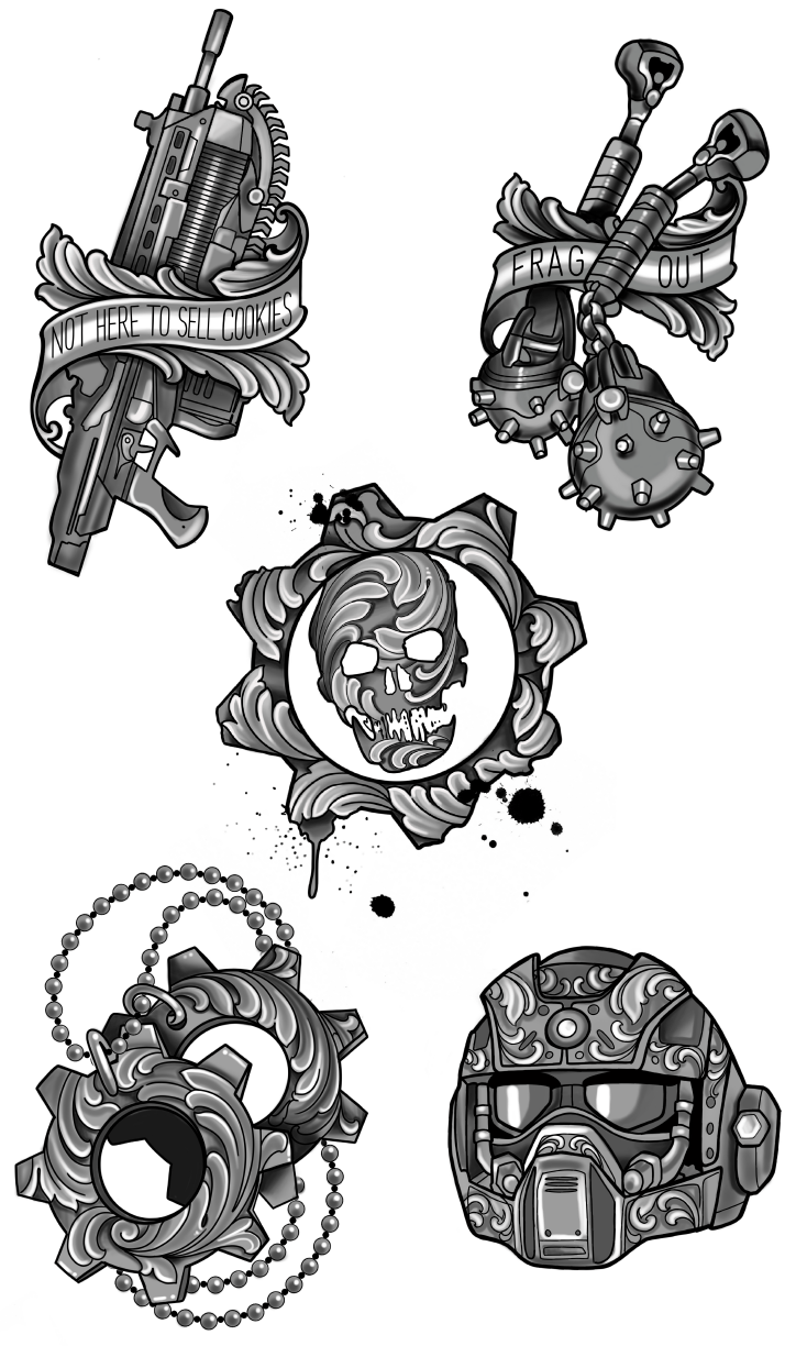 Gears Of War Carmine Tattoo