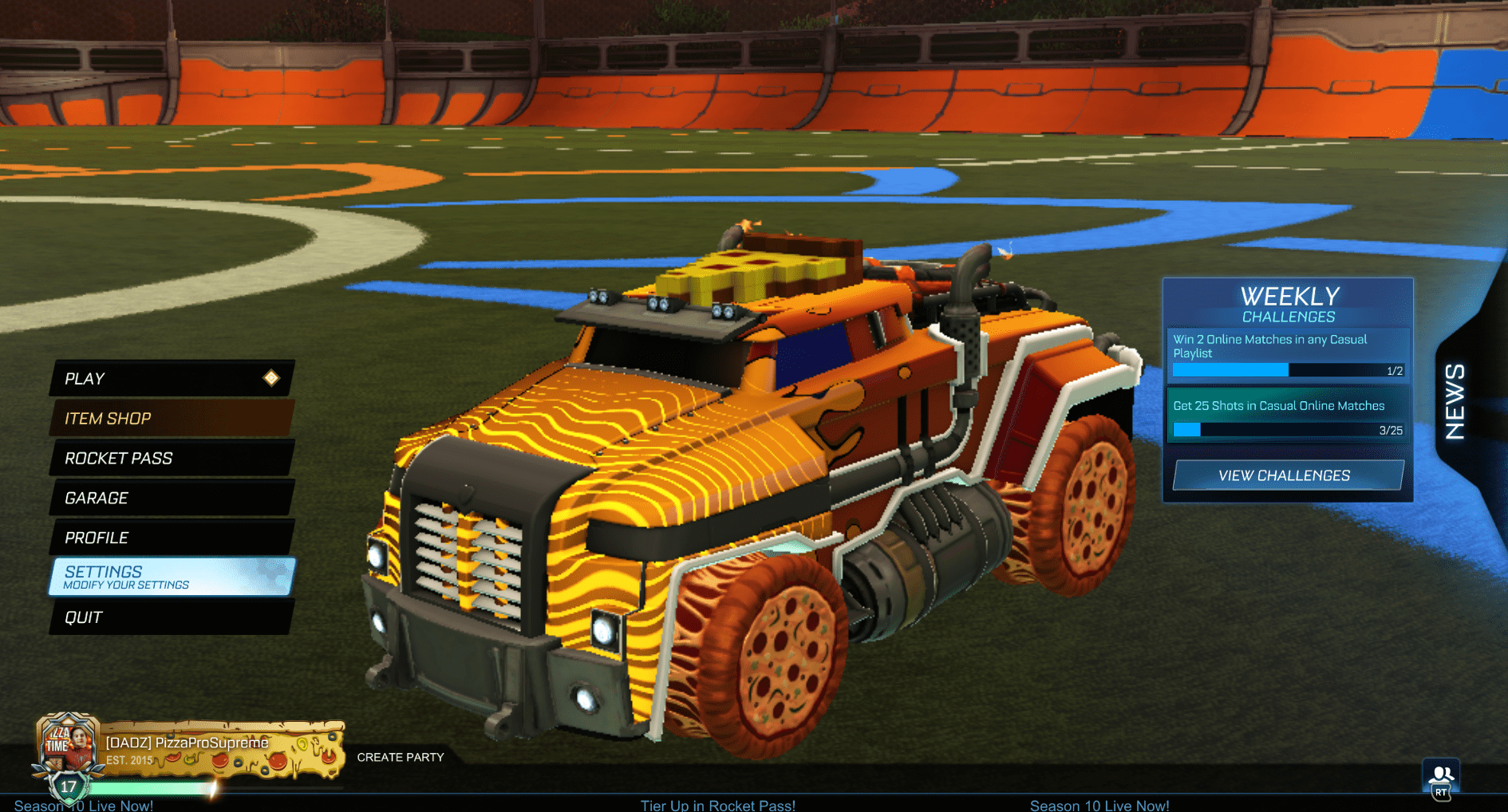 Pizza Time Rocket League Dev Tracker devtrackers.gg