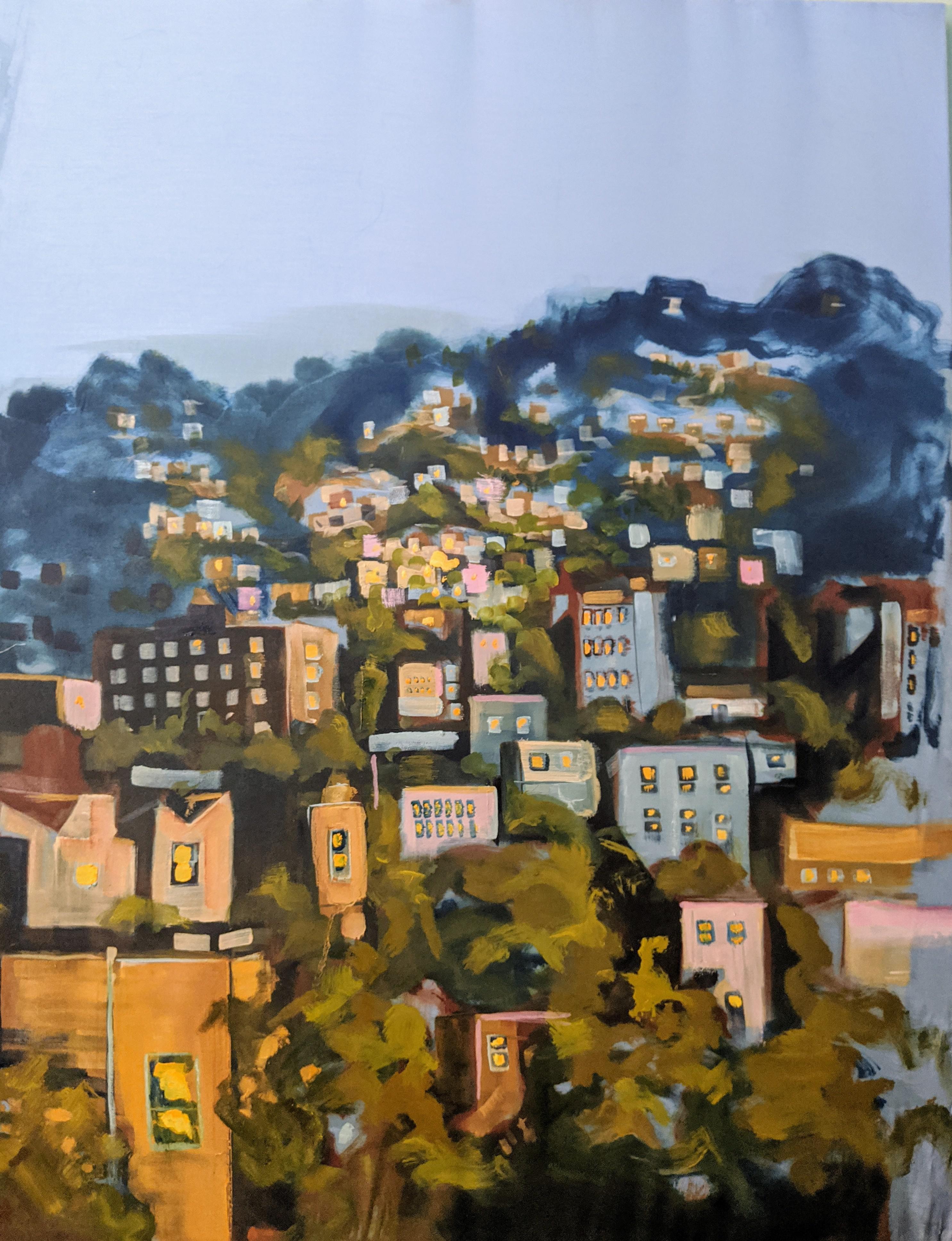 Painted an Oakland hillside, love the way Oakland in the late afternoon