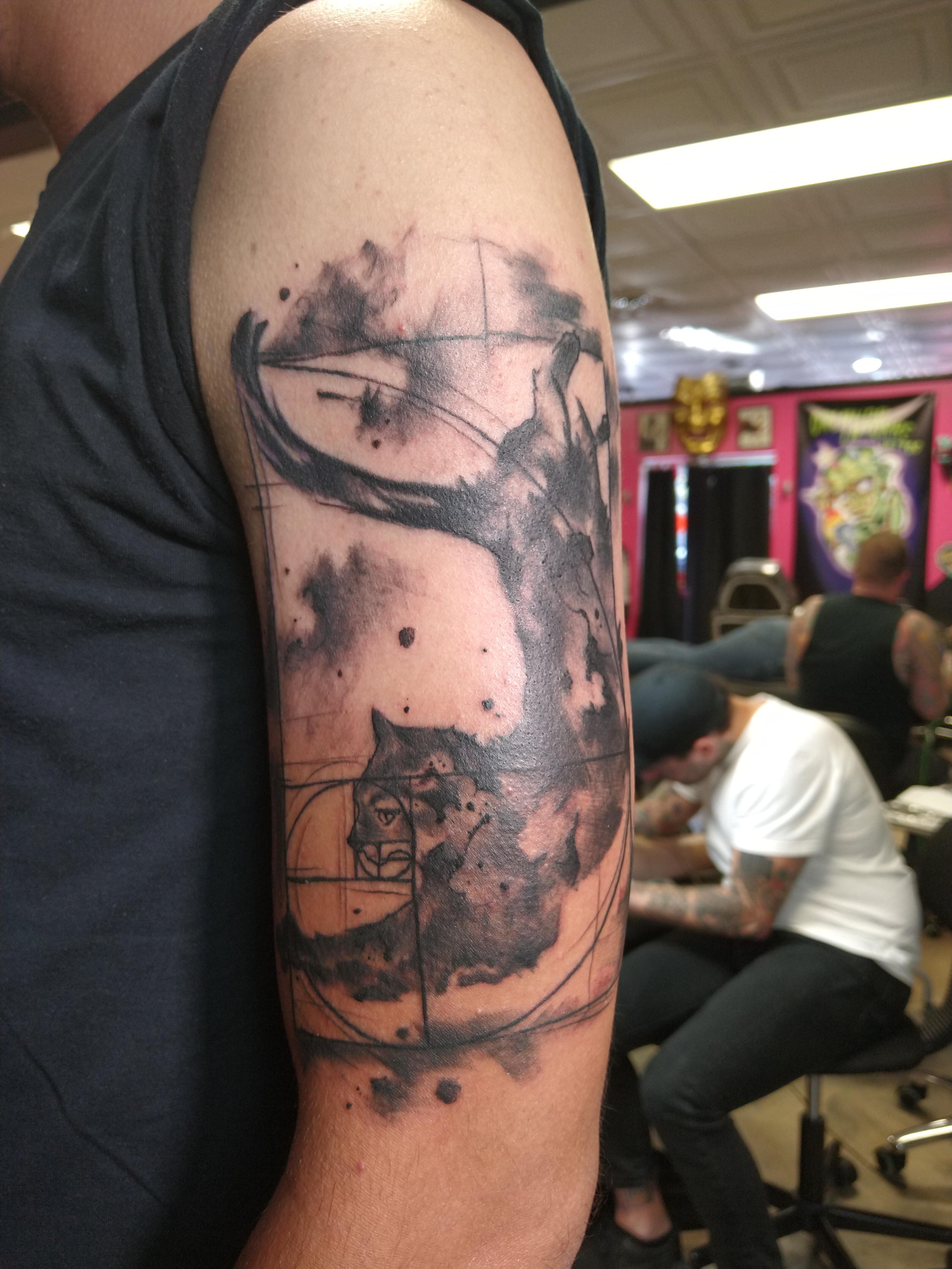 Fibonacci cat by Nathan Galman at Pink Rhino Tattoo