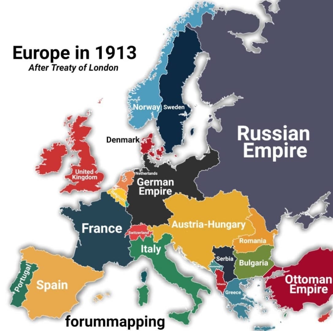 Europe in 1913 r/MapPorn