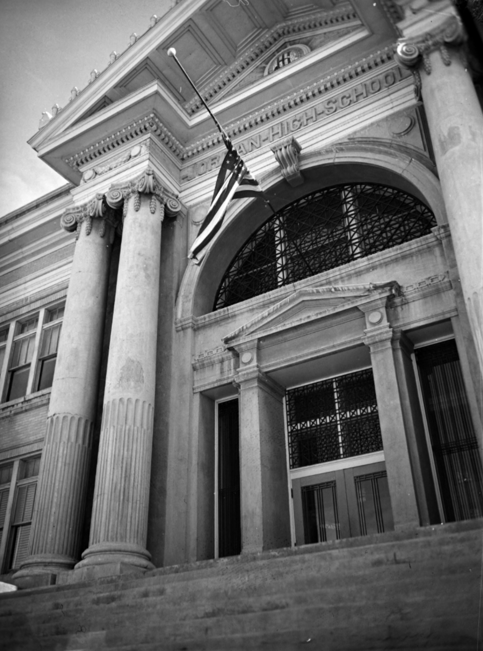 The old Jordan High School, 1938 (the Megaplex at Jordan Commons now
