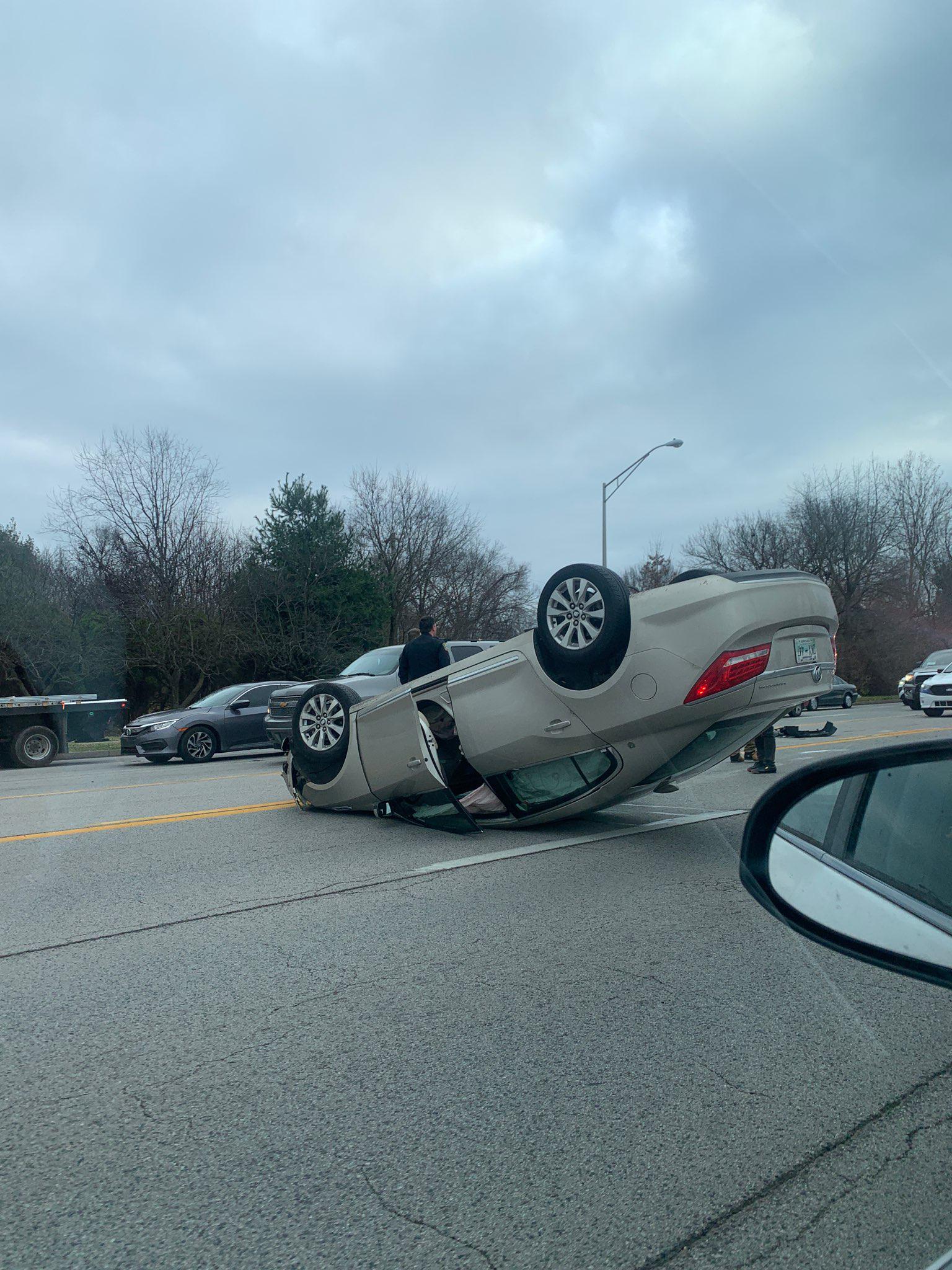 Car flipped on Nicholasville Road. r/lexington