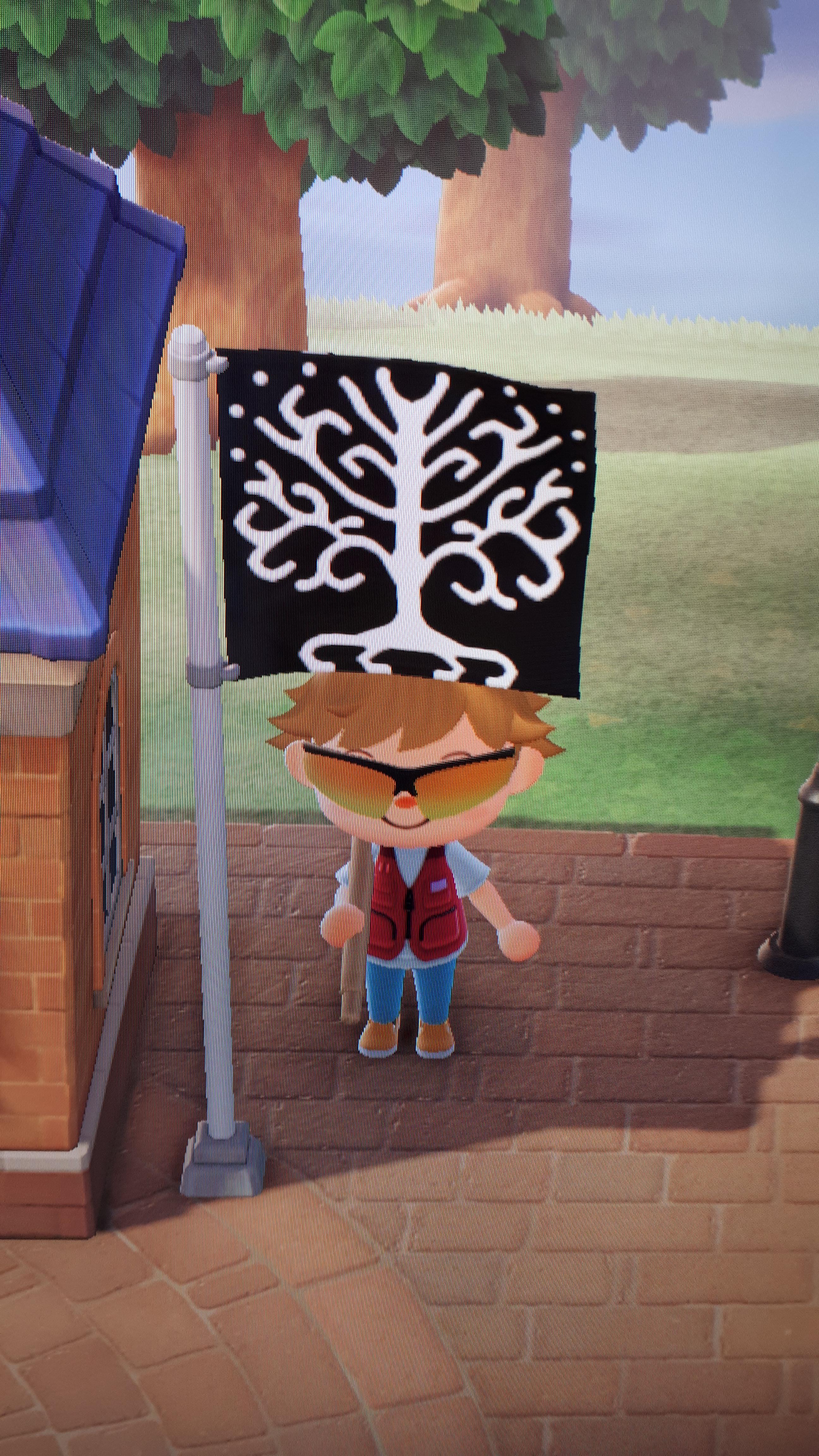 The flag for my Animal Crossing island. Any thoughts? My island is named Valinor D lotr