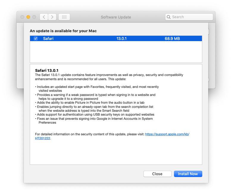Safari 13.0.1 update is live and it fixes the Google Gmail