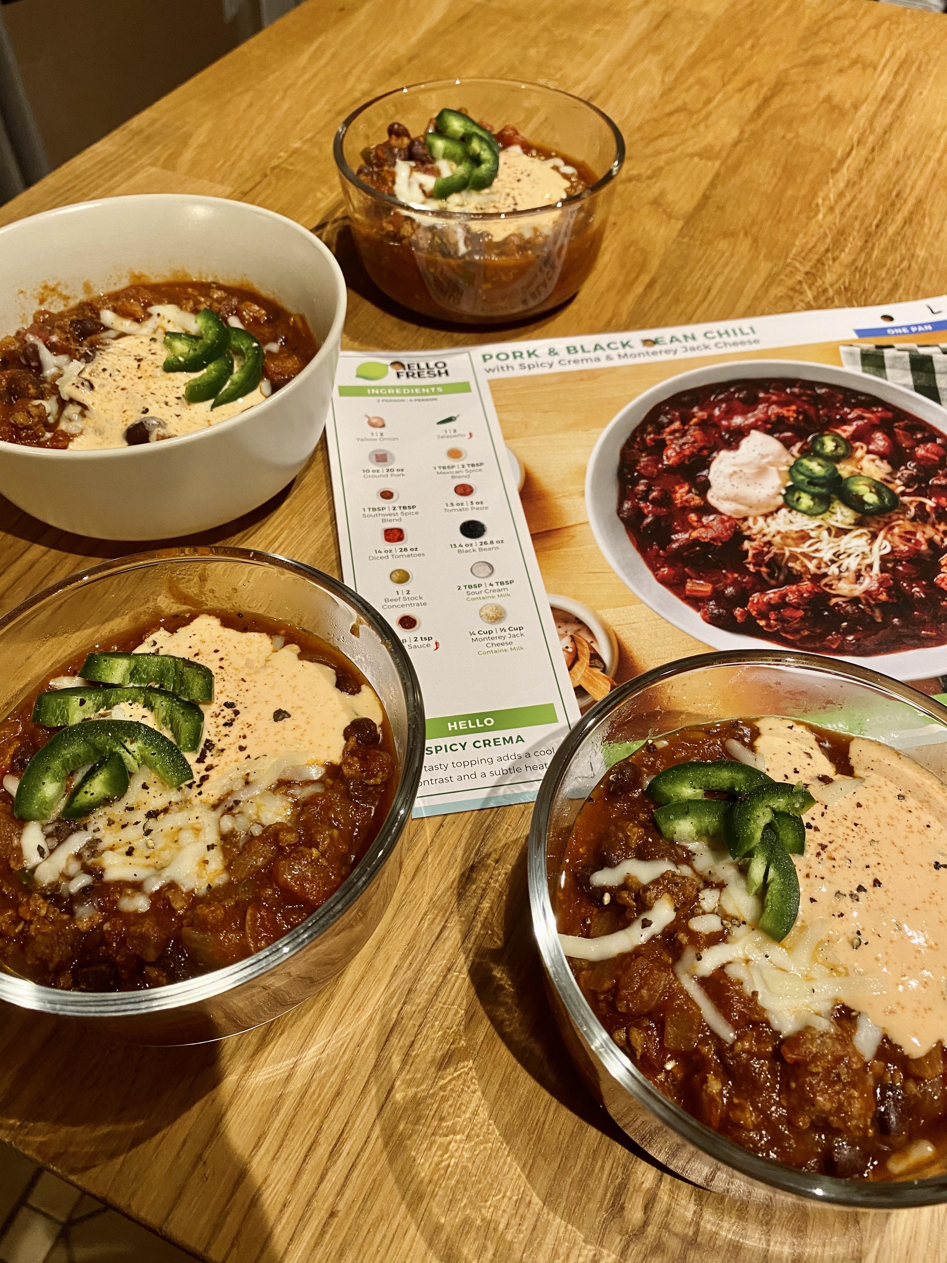 Pork & Black Bean Chili r/hellofresh