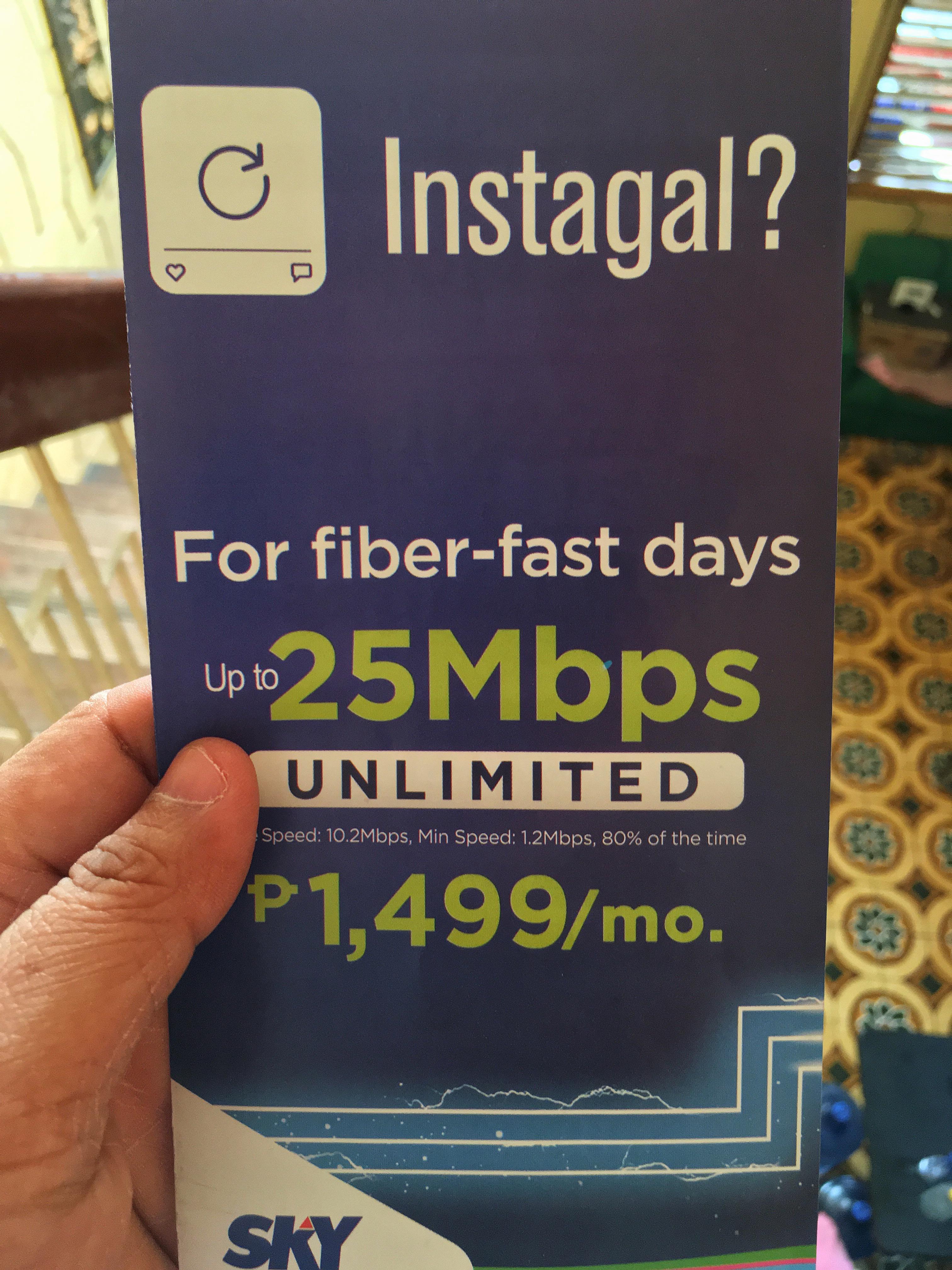 Anyone here using Sky Fiber? Paspas and RELIABLE ra ba ila