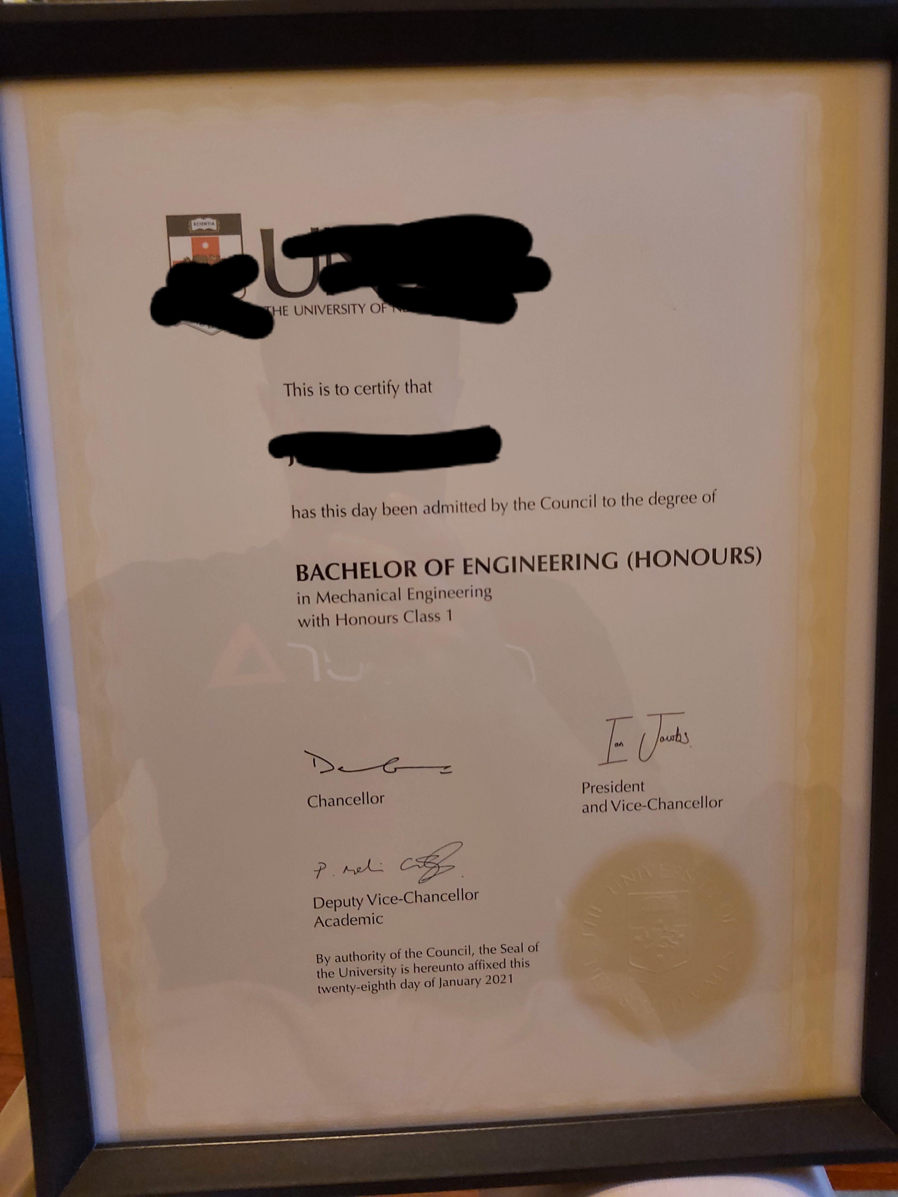 Spent 4 years to get a degree where the diploma doesn't properly fit