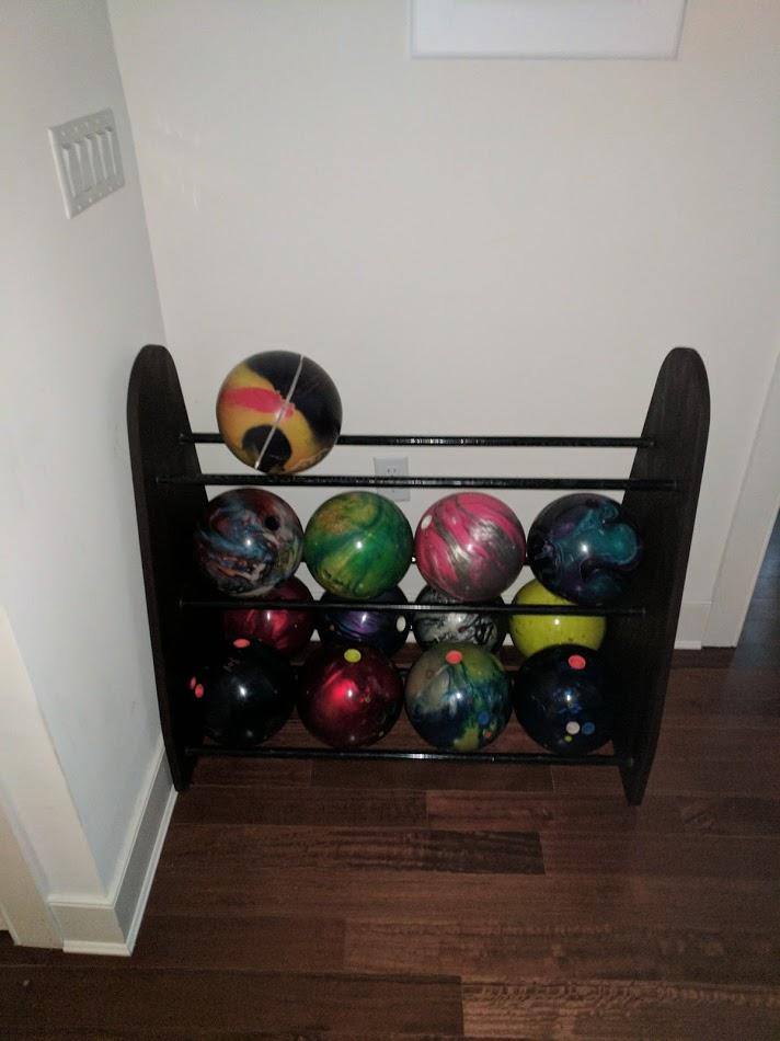 Built a ball rack r/Bowling