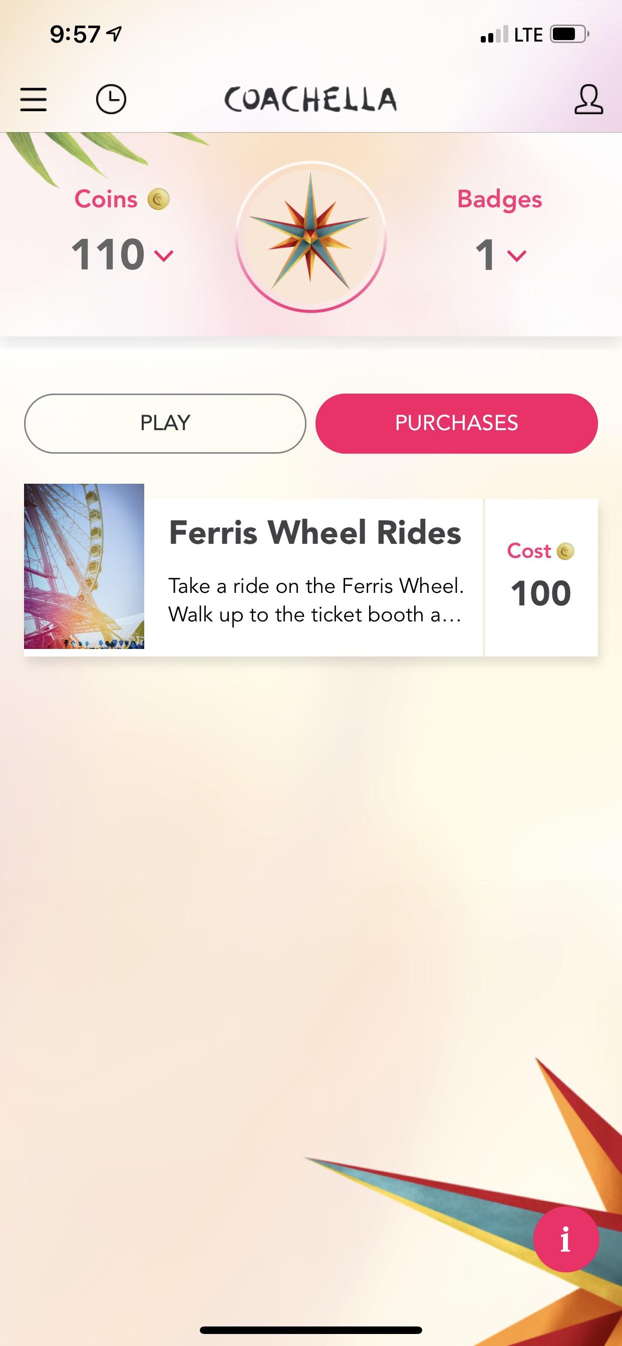 The Coachella Coin cost for a Ferris Wheel Ride just doubled! (Was 50c