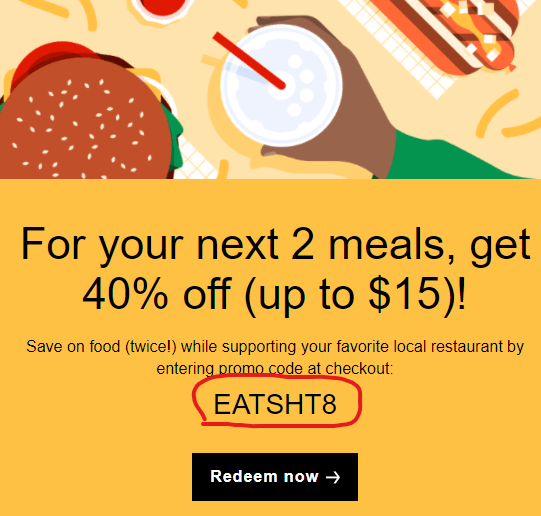 Uber eats new promo code spells eatshit lol r/funny