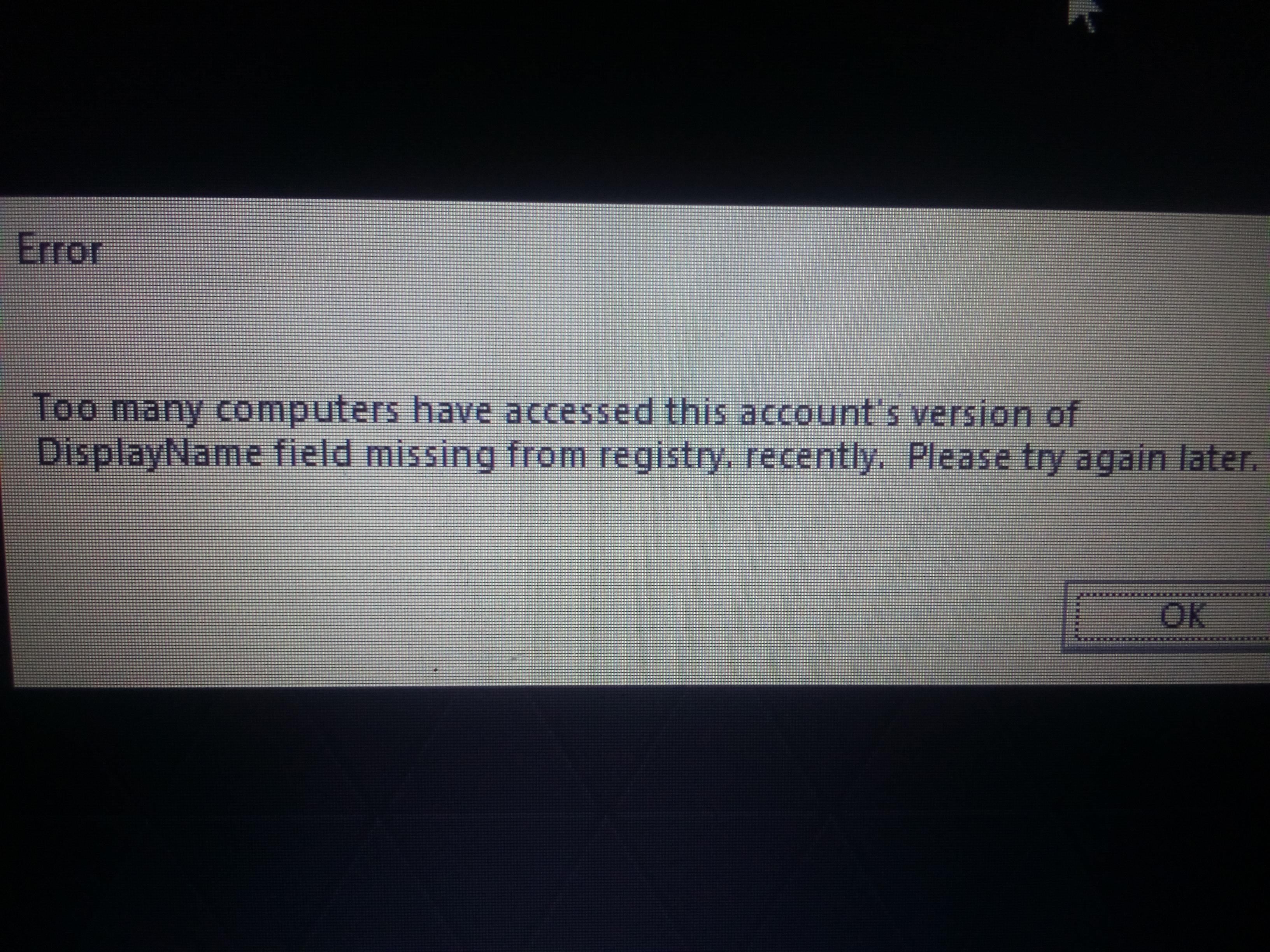 i got this error screen trying to sign in to apex. it says this "Too