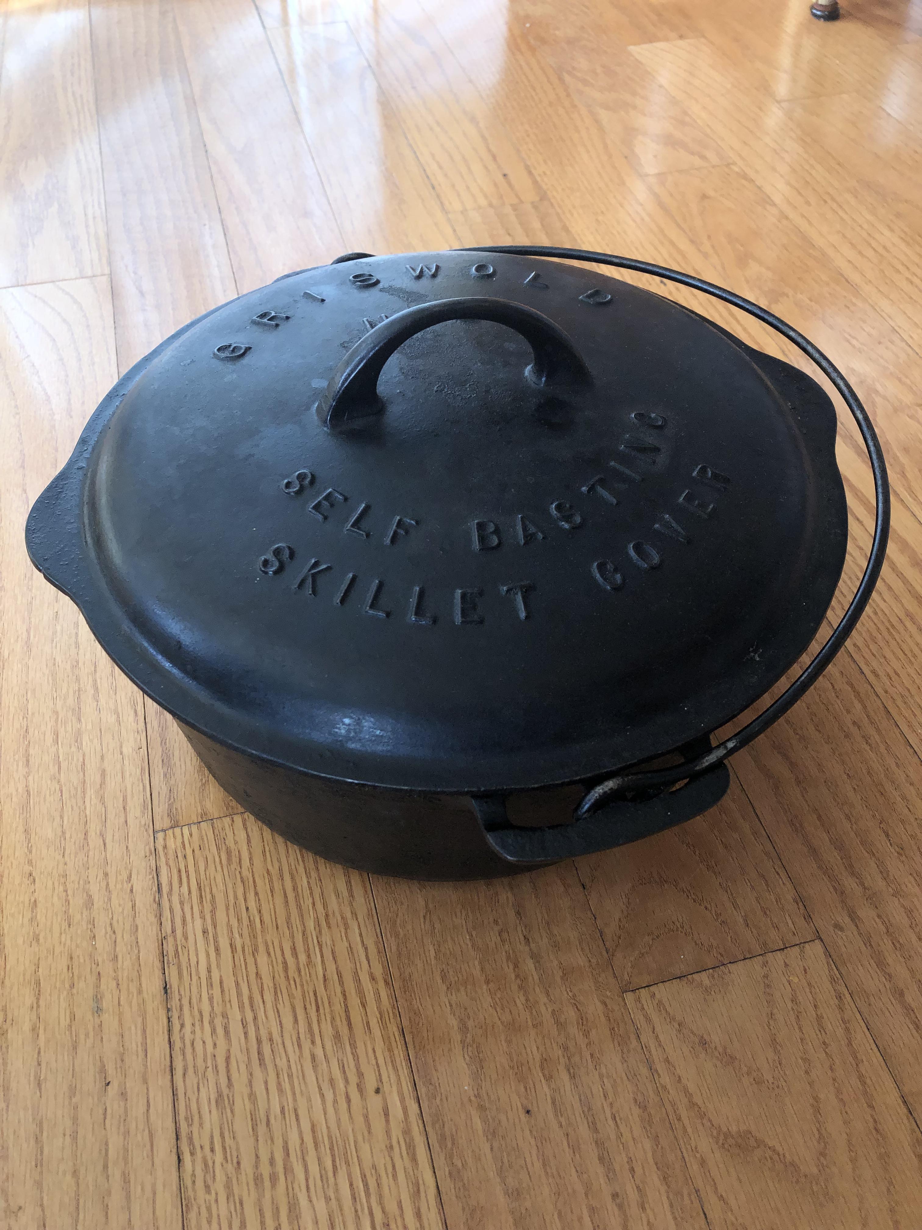 Mom found this old cast iron Dutch Oven at a yard sale for 5! Anyone