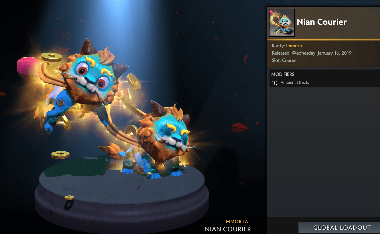 Nian cat is a cute af courier ngl r/DotA2
