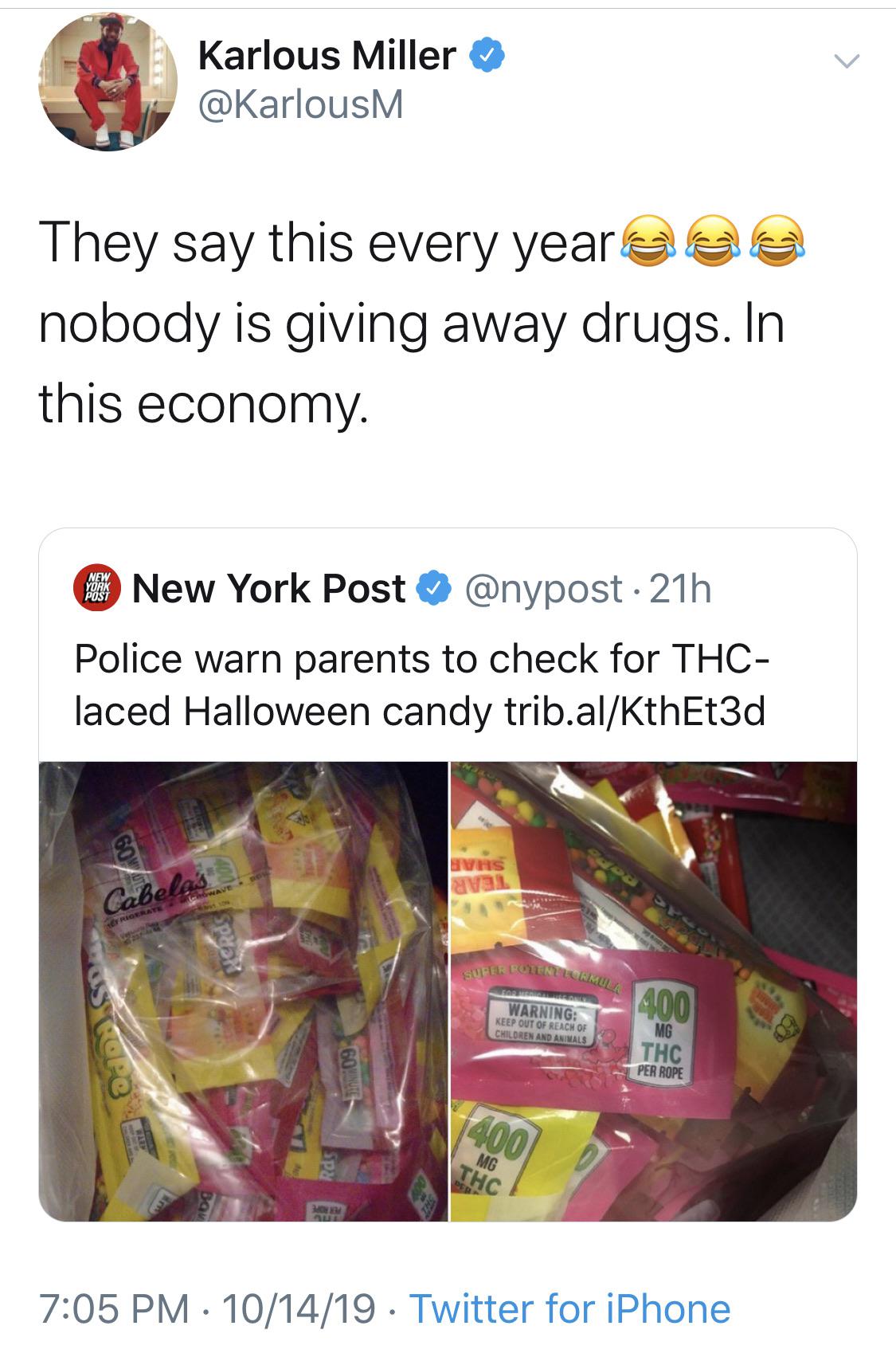 The latest rendition of “razor blades in Halloween candy” r