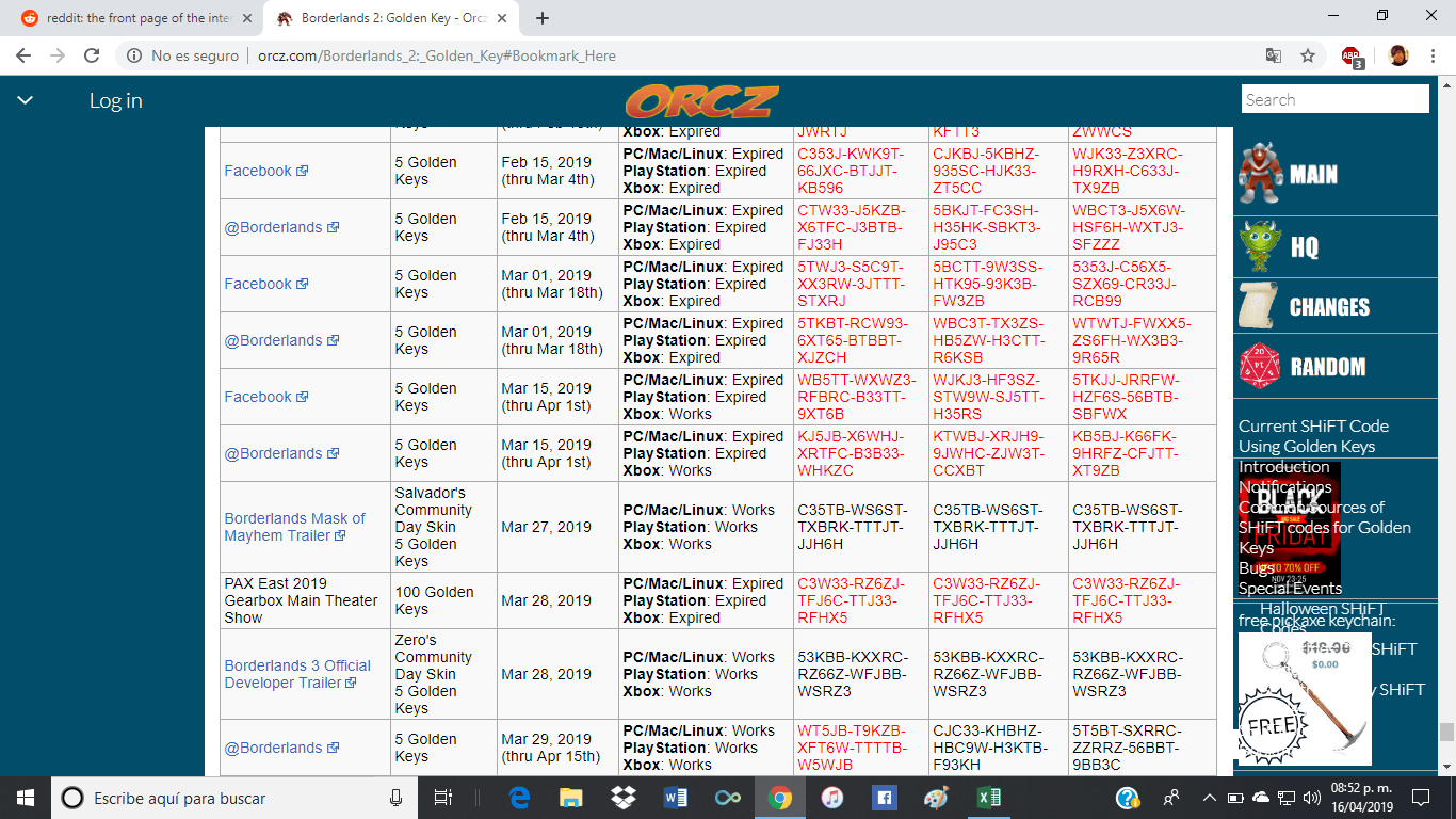 ALL BORDERLANDS 2 SHIFT CODES Borderlands2