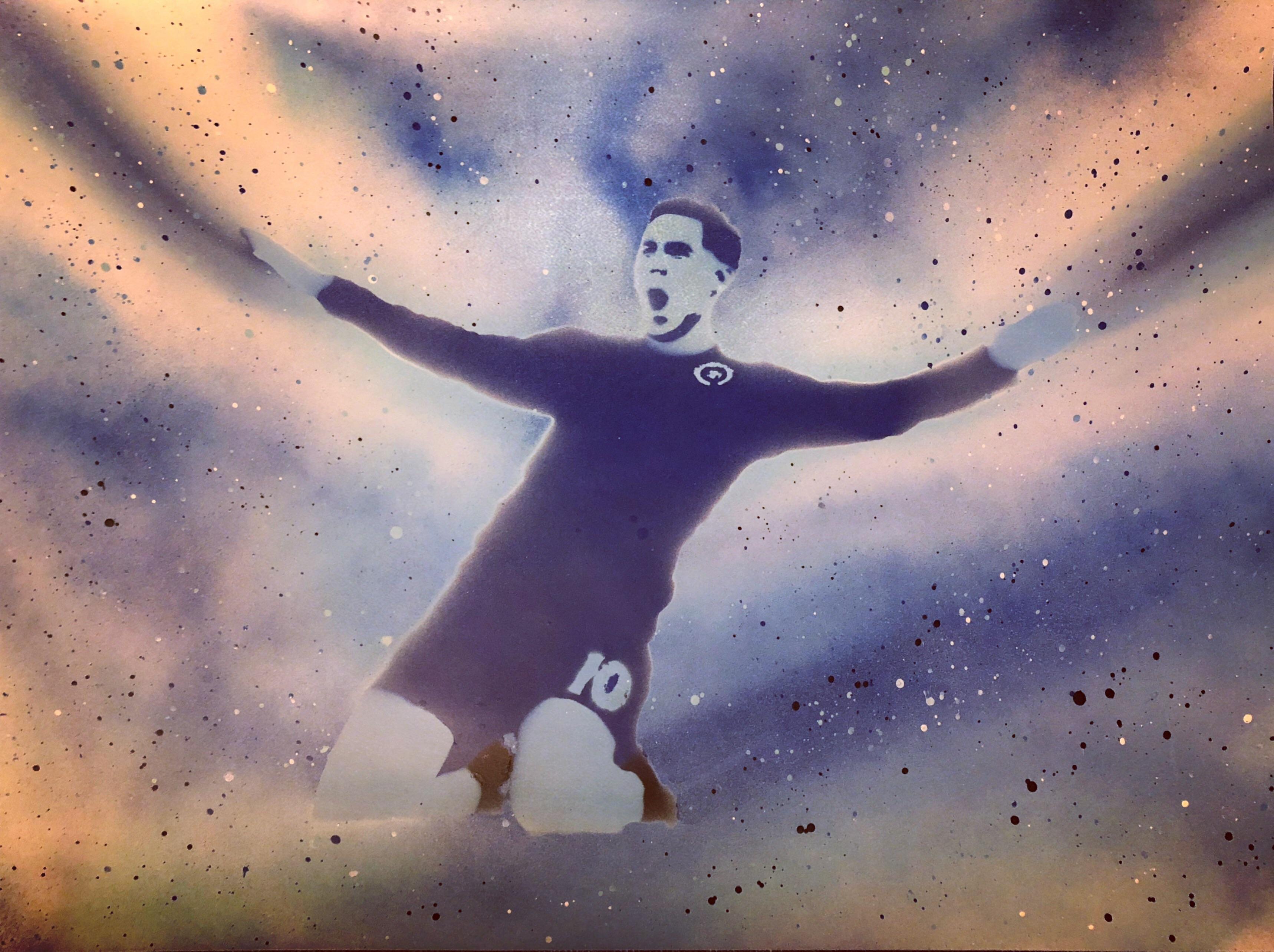 Happy birthday to this legend! My second spray paint piece after Lamps