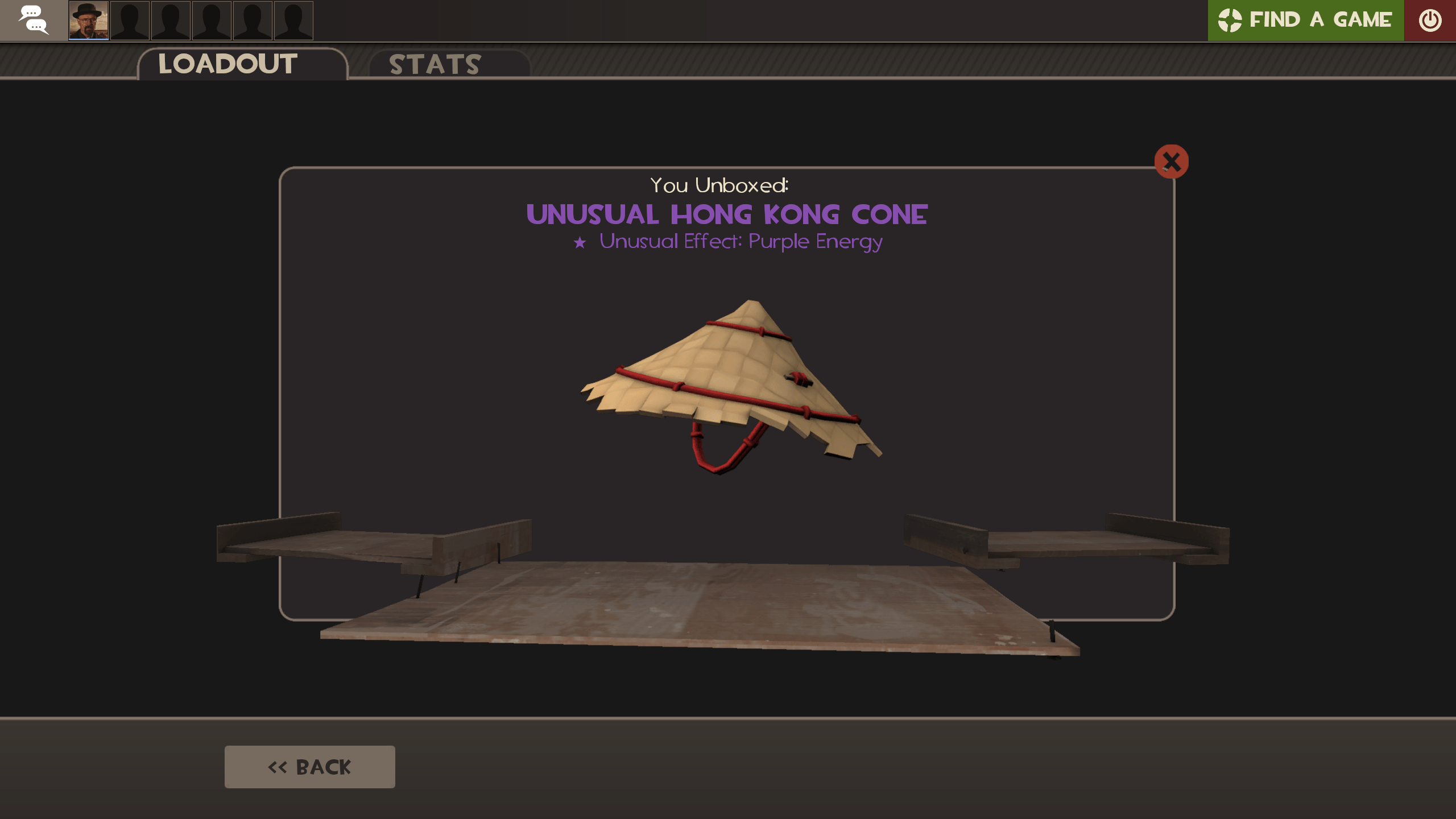 Just Unboxed Unusual Hong Kong Cone With Purple Energy Effect r/tf2