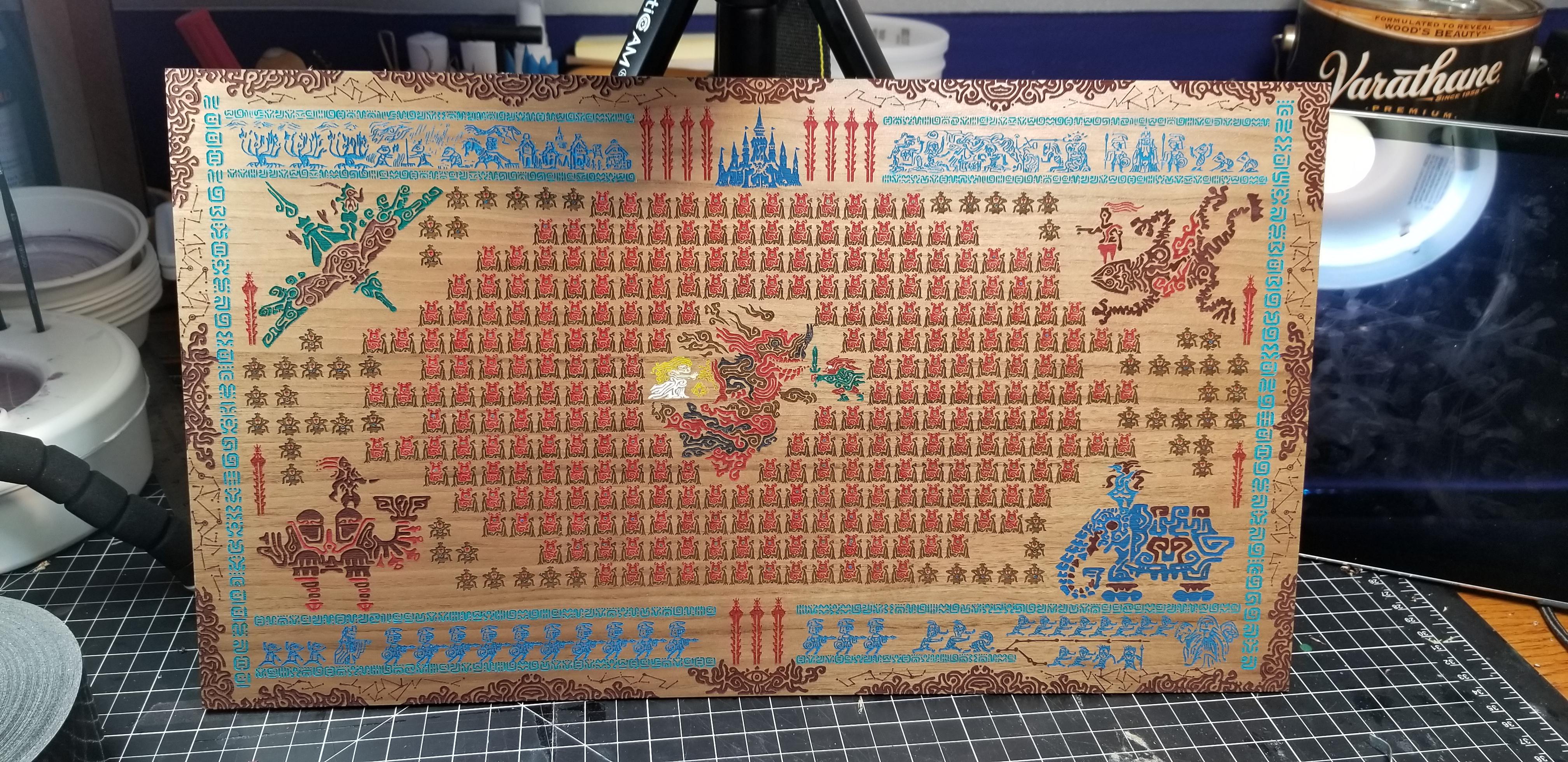 I Laser Engraved the Calamity Ganon Tapestry from Legend of Zelda