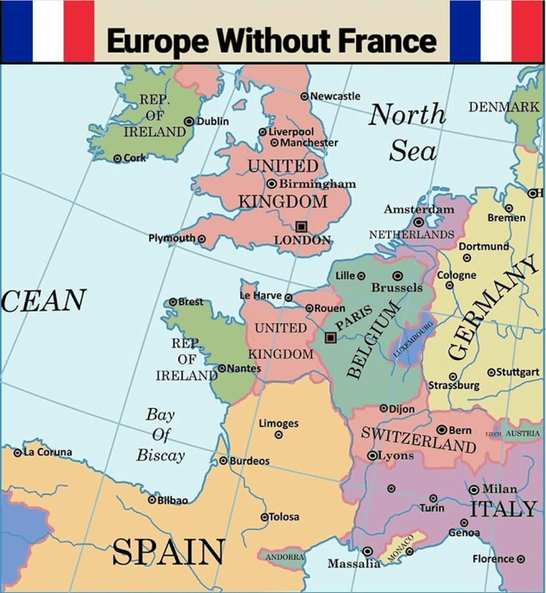 Europe Without France... if things were different in the past. r/MapPorn