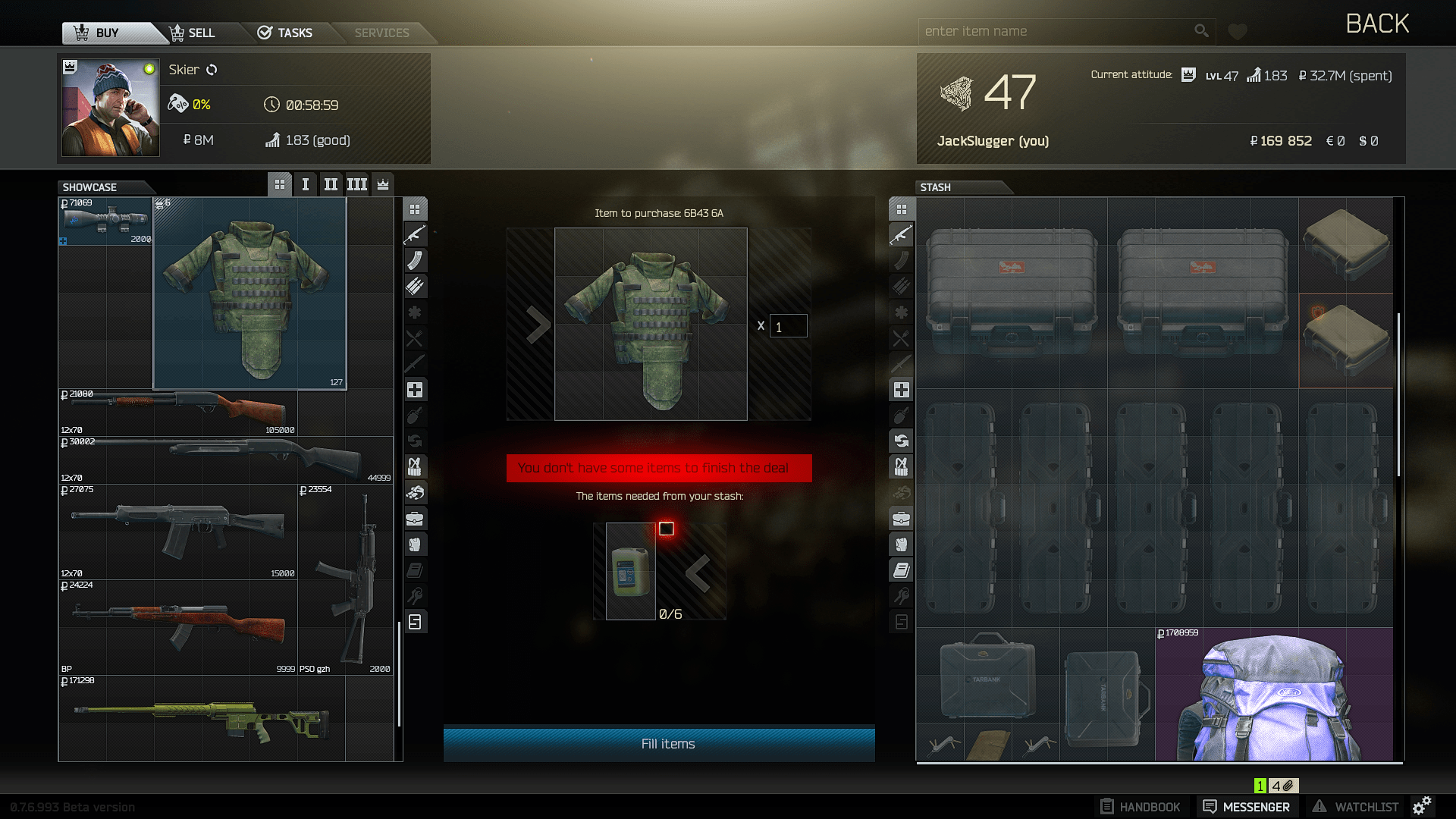 PSA You can now trade 6x Alkali for a Fort Armor at lvl 3 Skier r