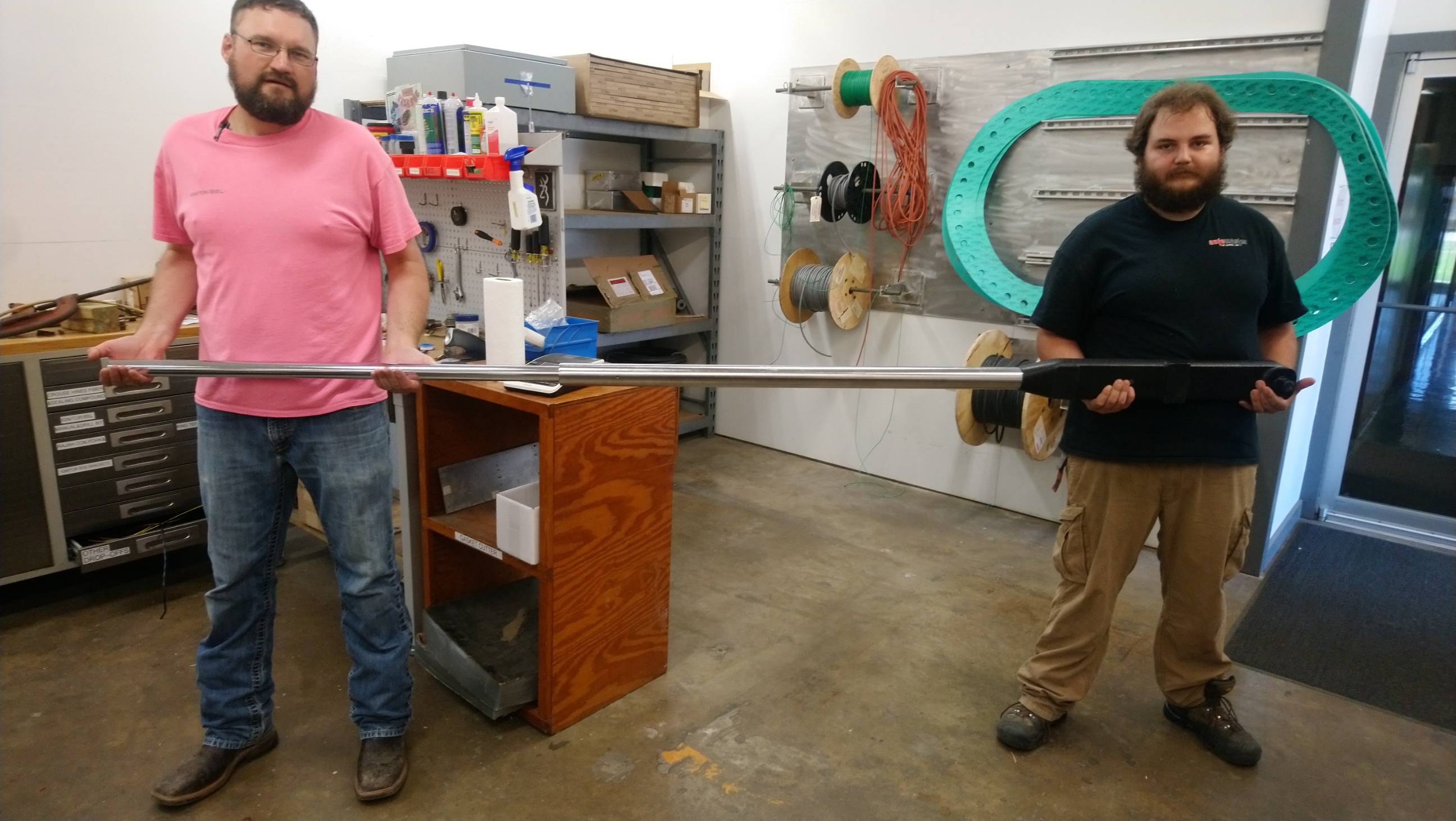 A 2000 footpound torque wrench used to tighten a fire tube flange for