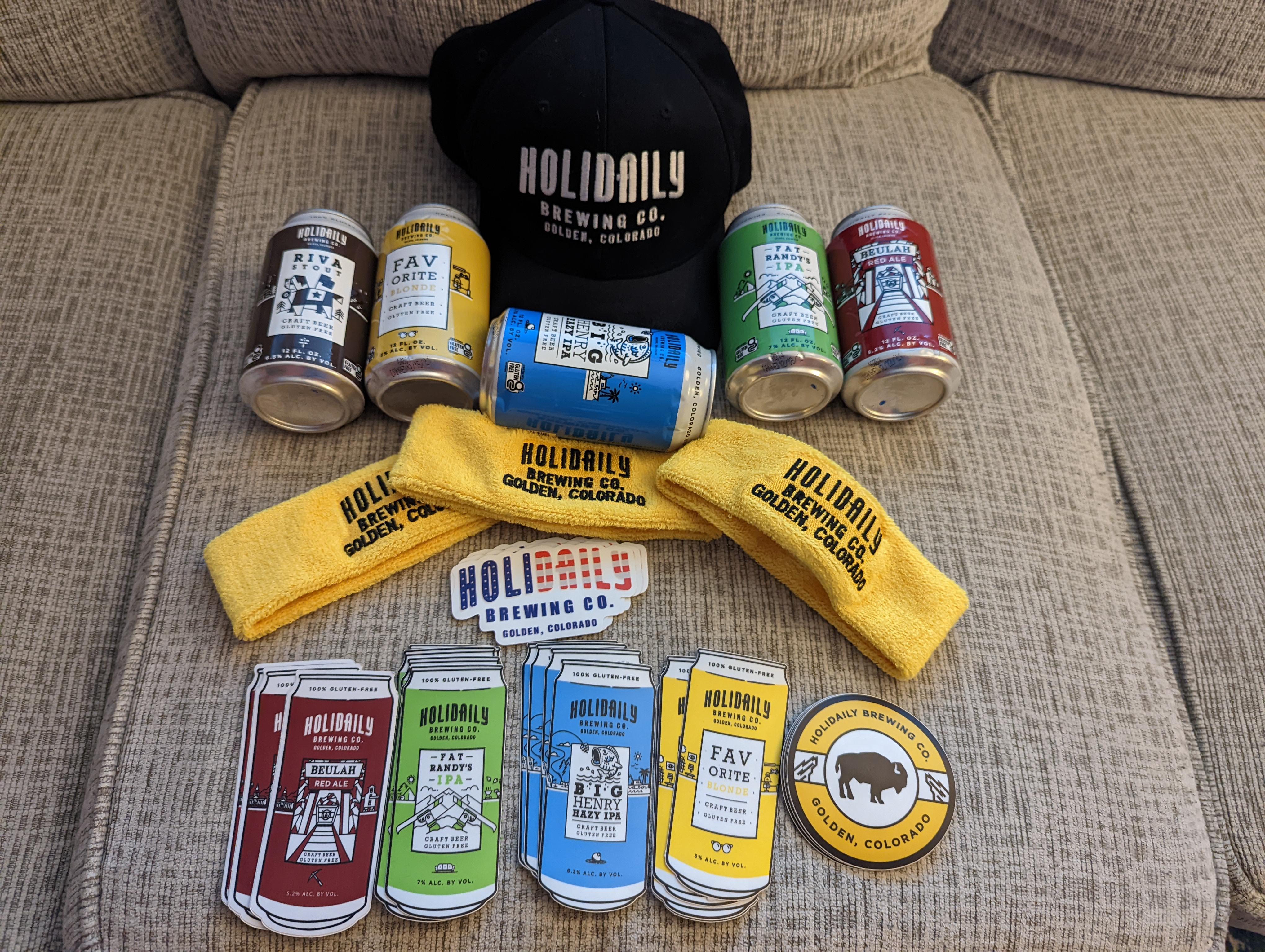 Got that beer swag! Big thanks to the folks at Holidaily Brewing Co