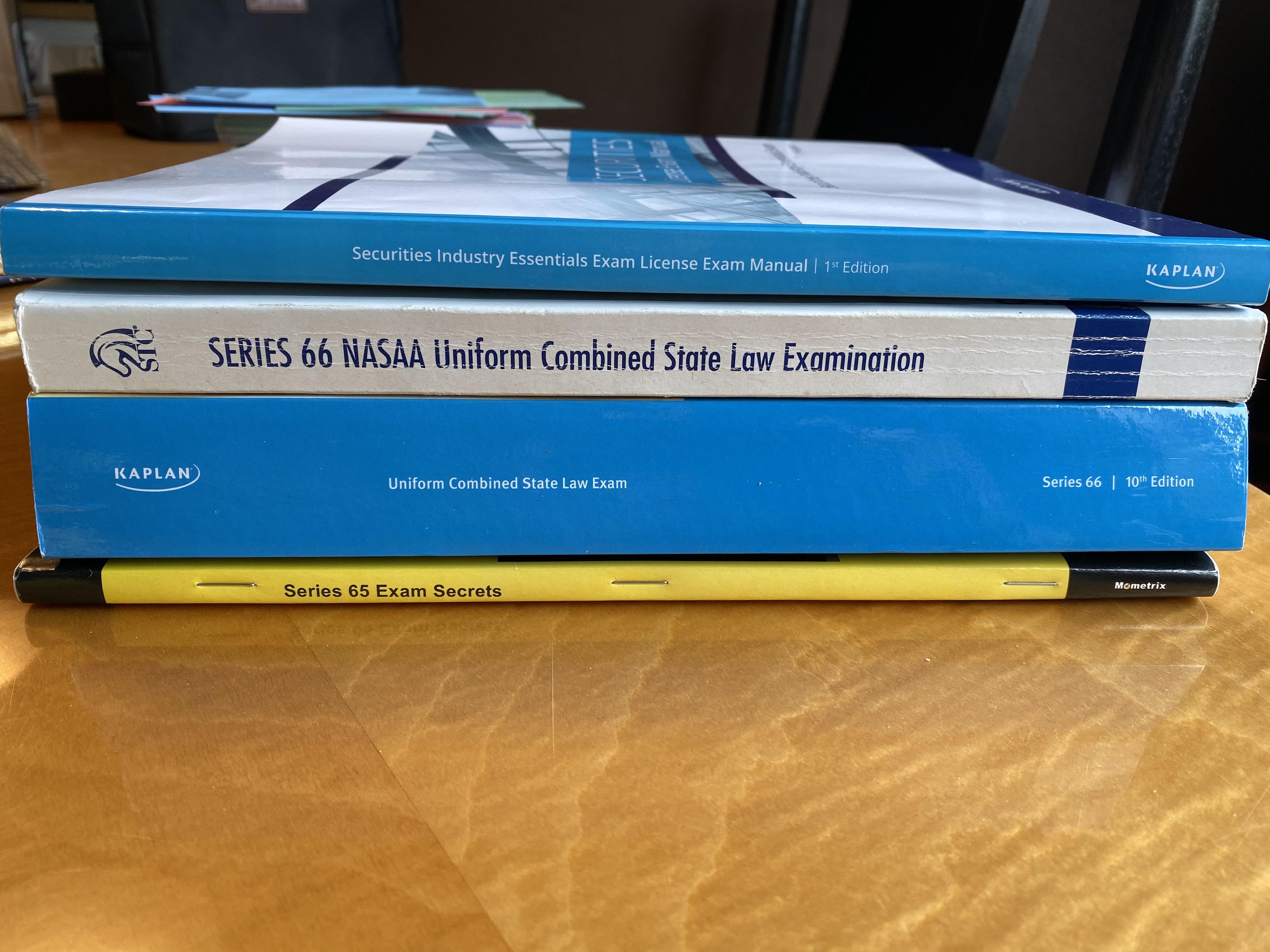 Textbooks for sale STC and Kaplan Series 66 books for sale. Just