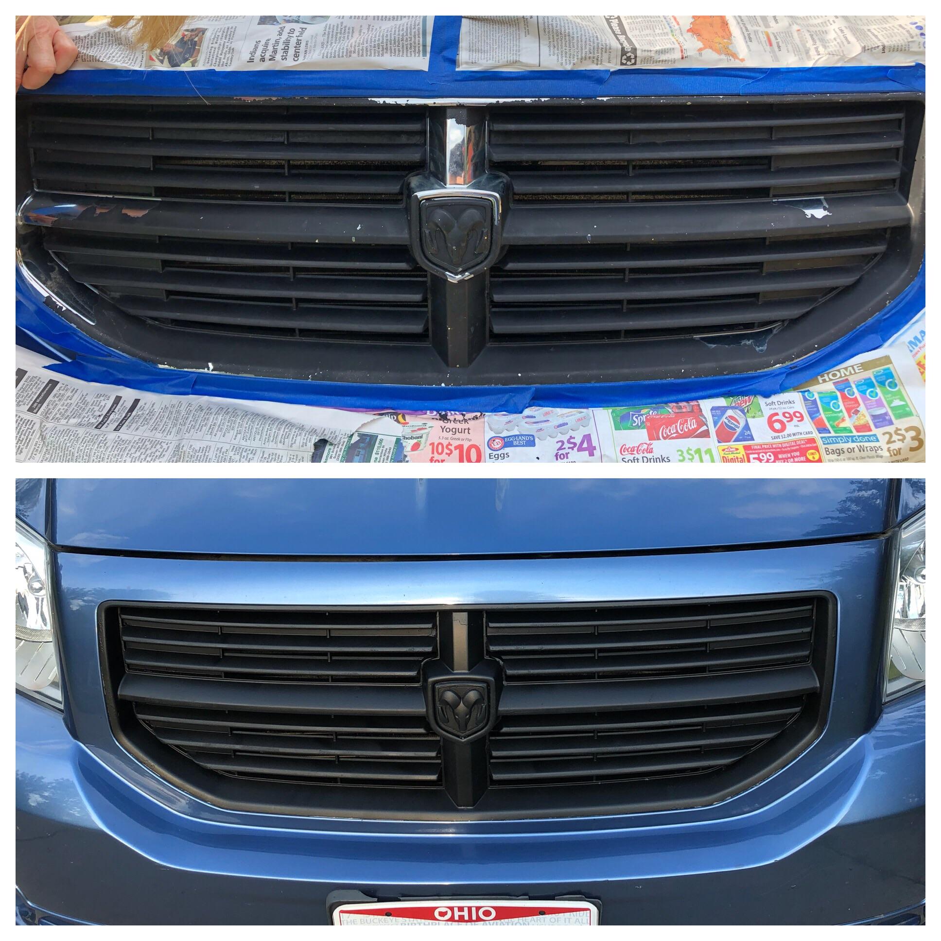 Before and after of my quick grill job. Bought the car in condition it