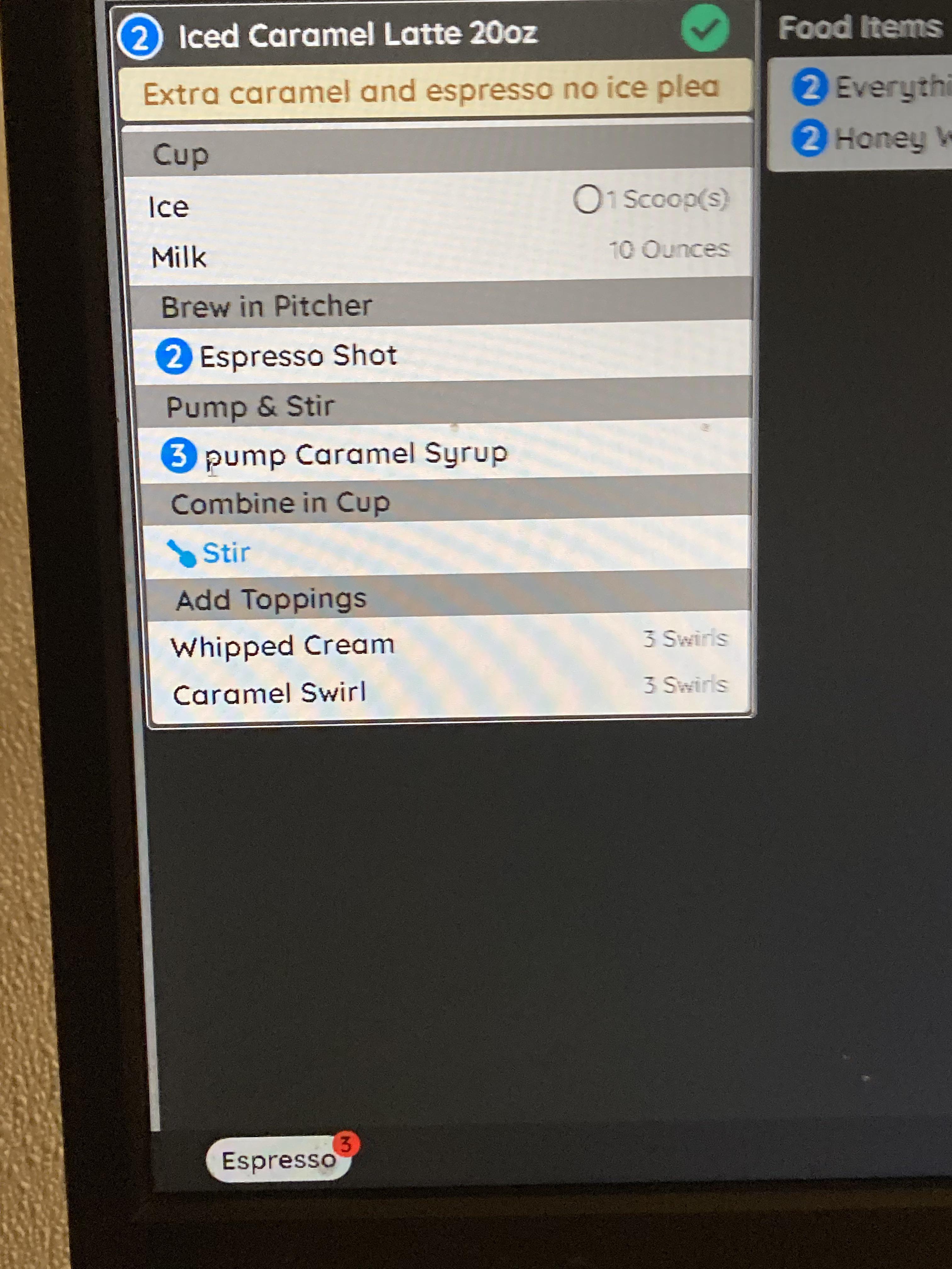 Iced caramel latte no ice r/Panera
