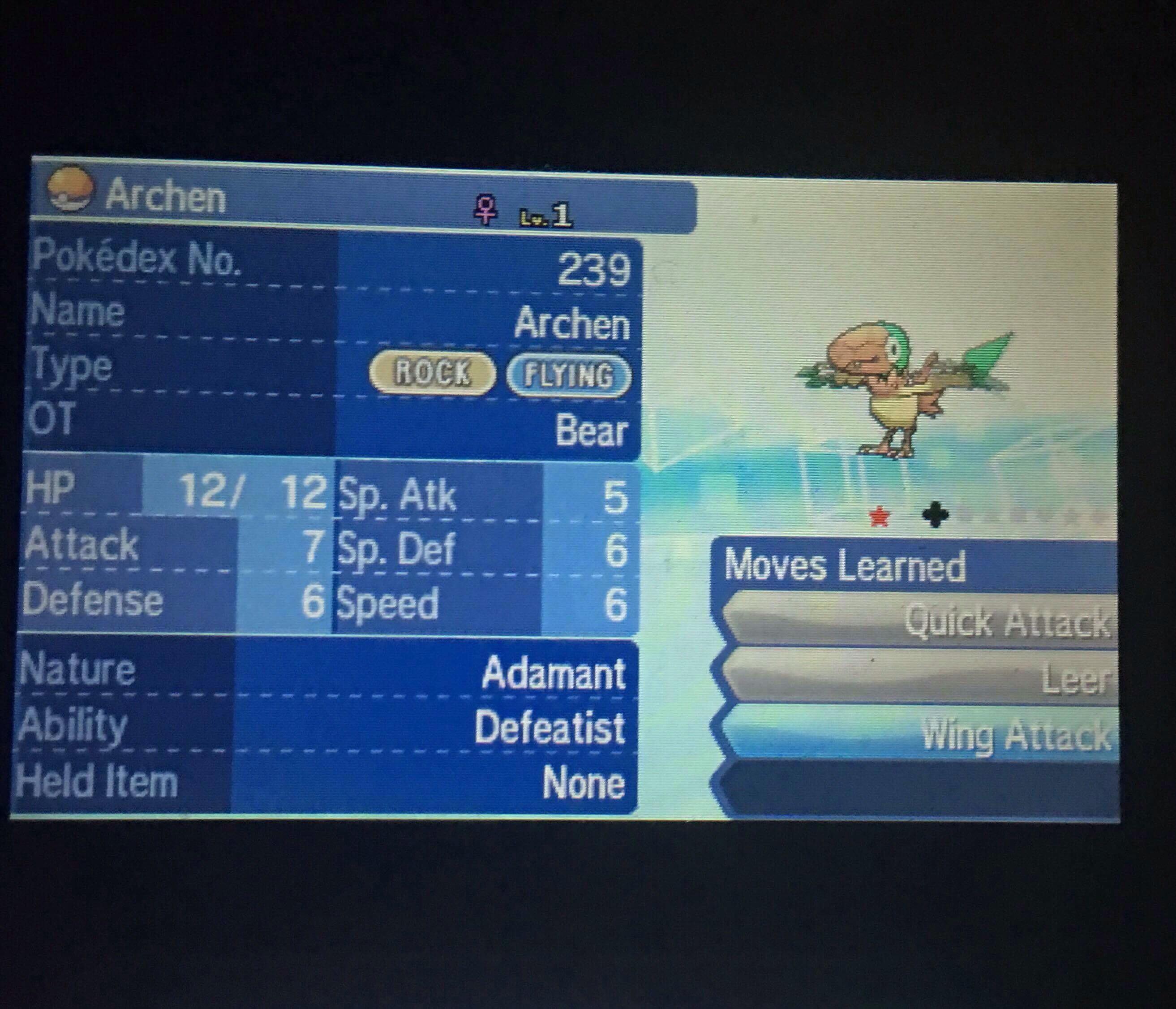 [7] Shiny Archen!! r/ShinyPokemon