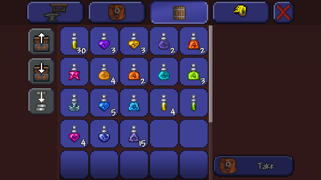 I have ALOT of potions r/Terraria